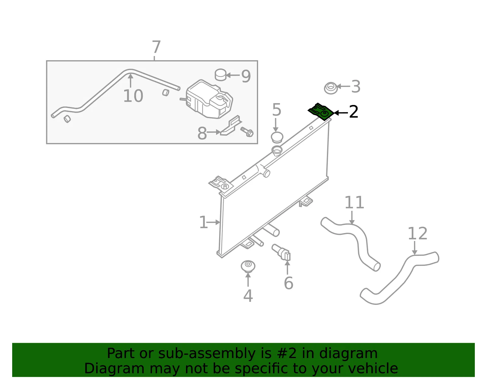 Upper Radiator Mounting Bracket - Nissan (21543-ET000) - view 3