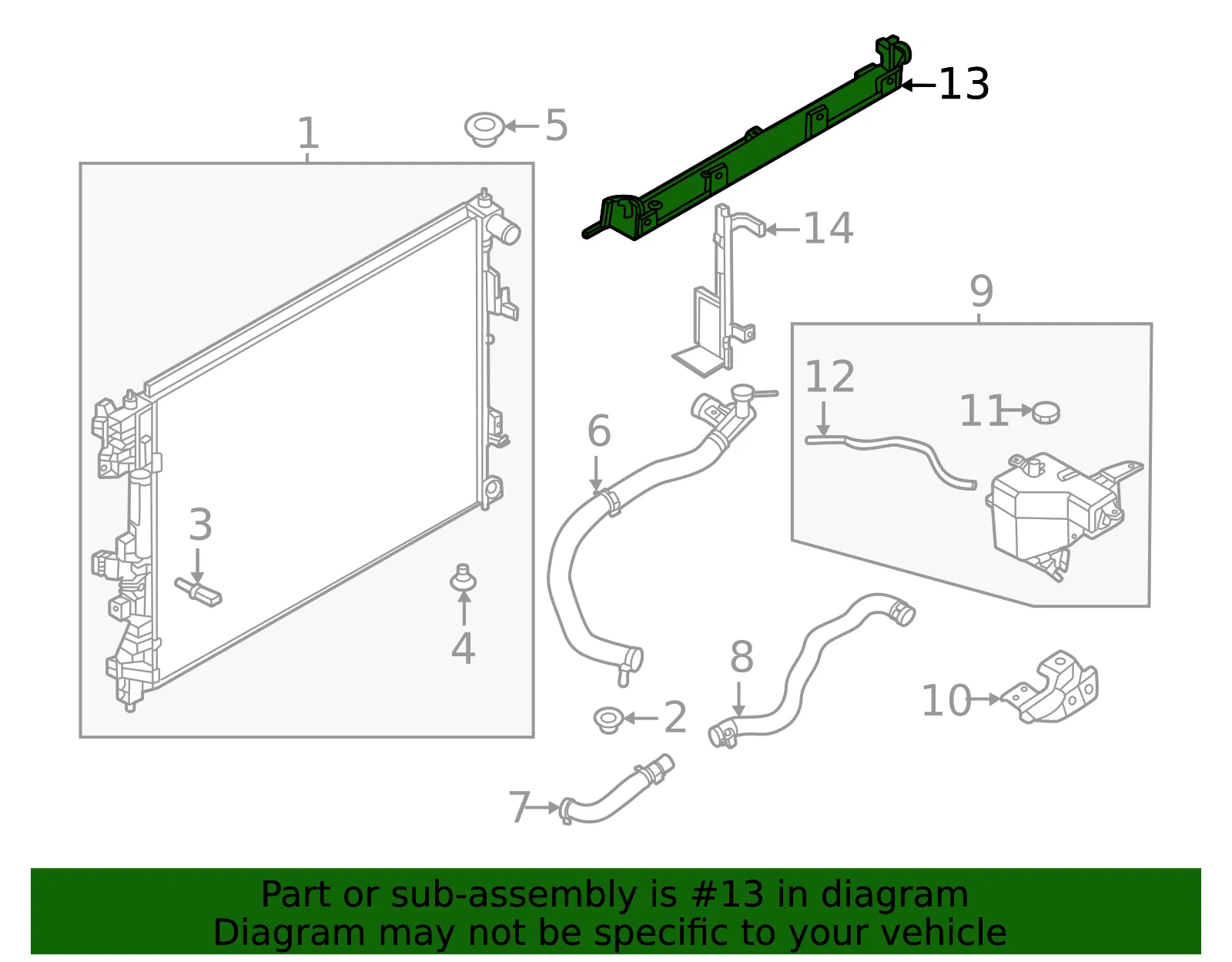 Air Guide-Radiator - Nissan (21578-7BA0D) - view 2
