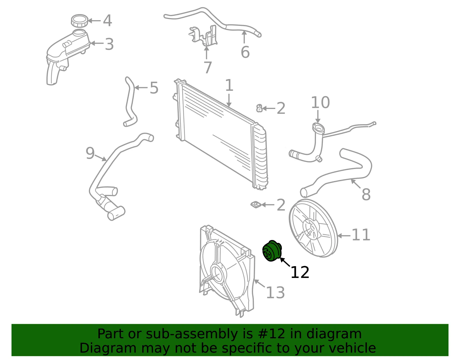 Engine Cooling Fan Motor - GM (22134671) - view 2