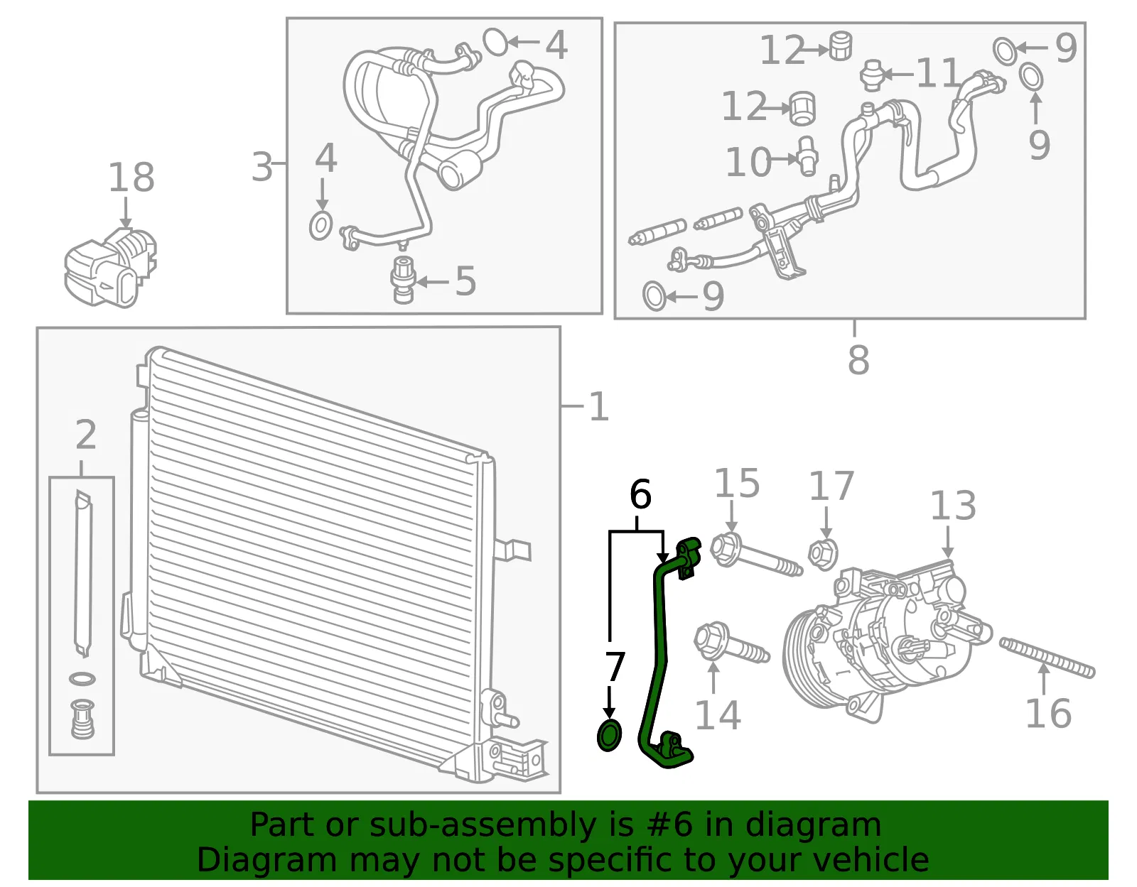 Air Conditioning Condenser Tube - GM (23320792) - view 4
