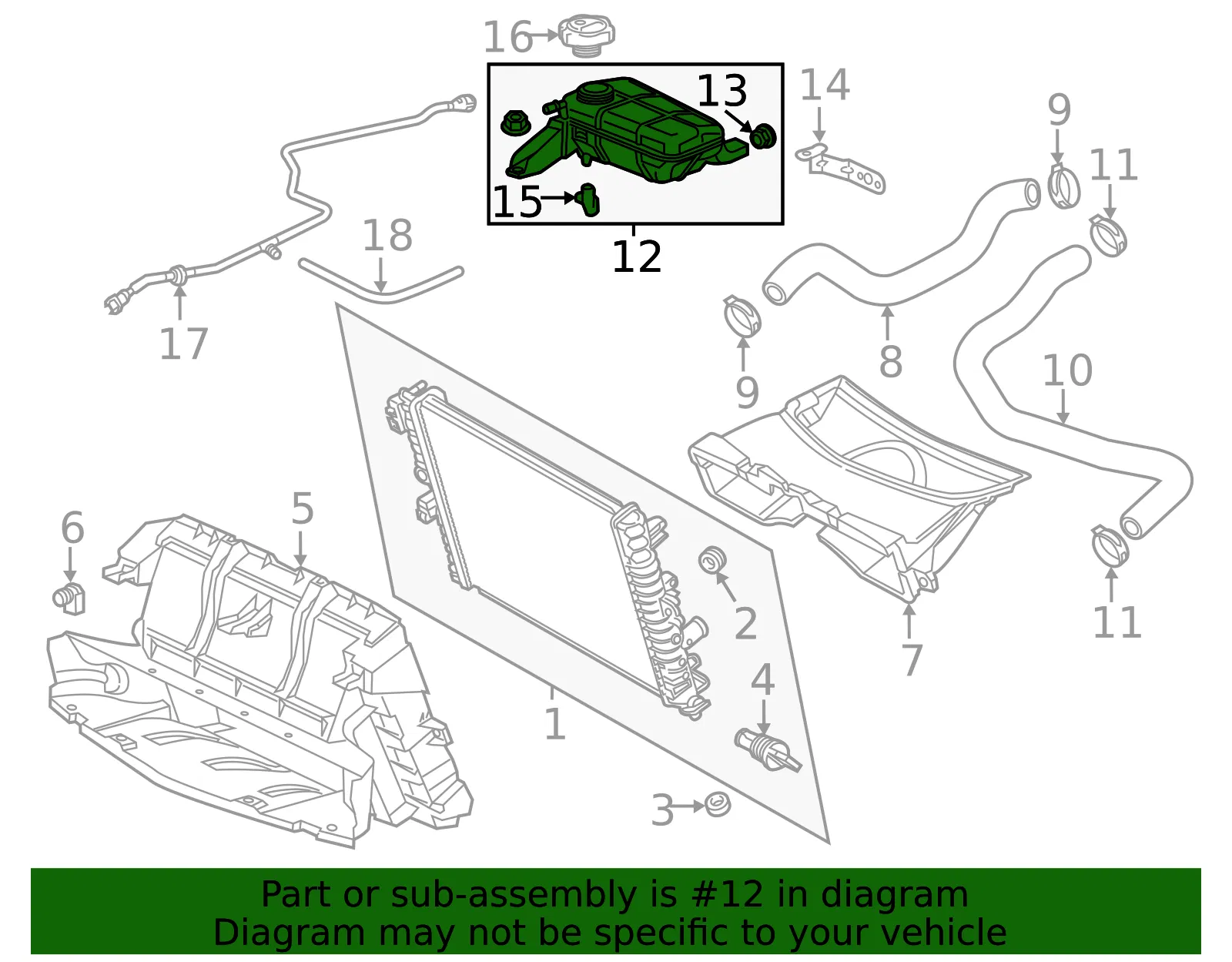 Radiator Surge Tank - GM (22786835) - view 19