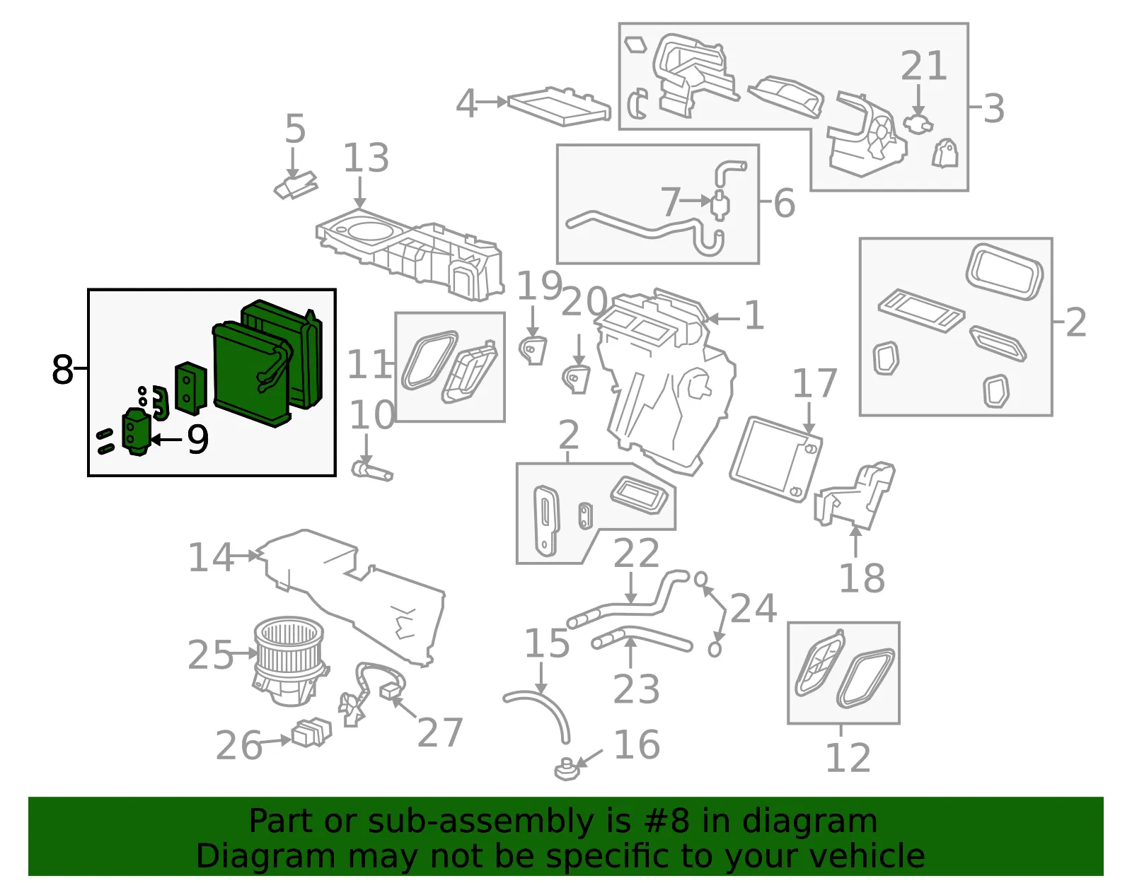 Air Conditioning Evaporator Core - GM (22804121) - view 4