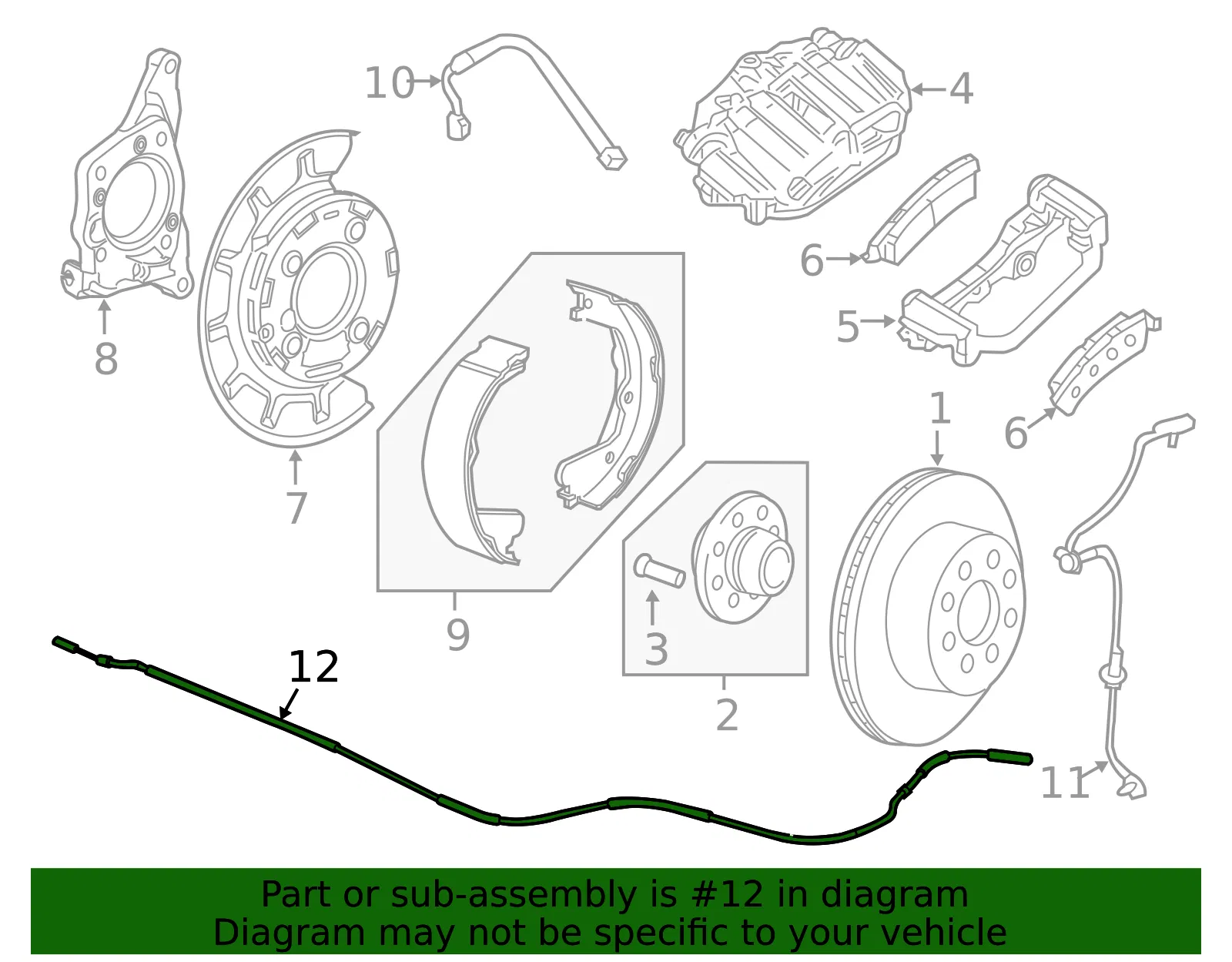 Rear Parking Brake Cable Assembly - GM (25843147) - view 3