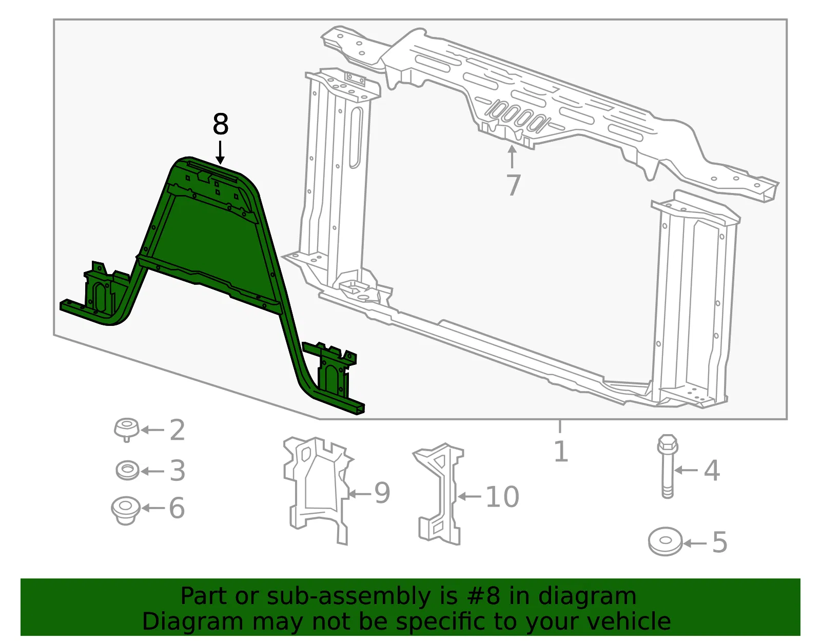 Front End Sheet Metal Radiator Opening Brace - GM (22825906) - view 4