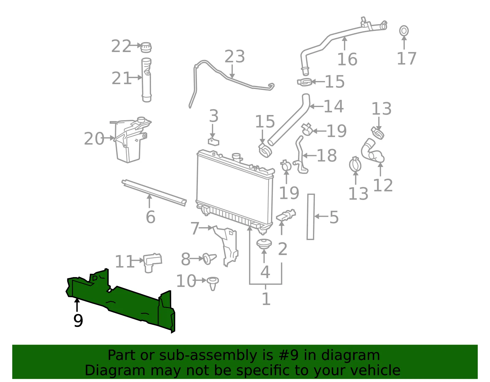 Radiator Air Inlet Duct - GM (92233109) - view 3