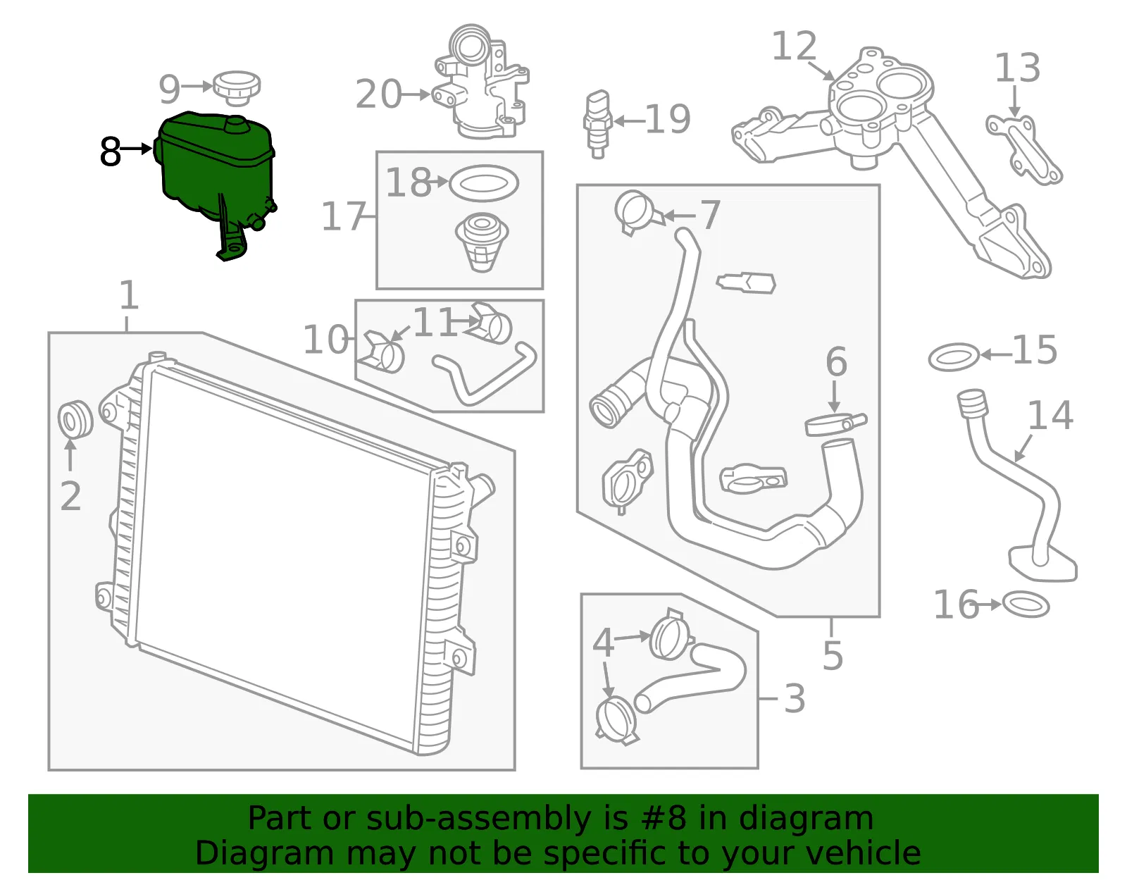 Radiator Surge Tank - GM (22866587) - view 4