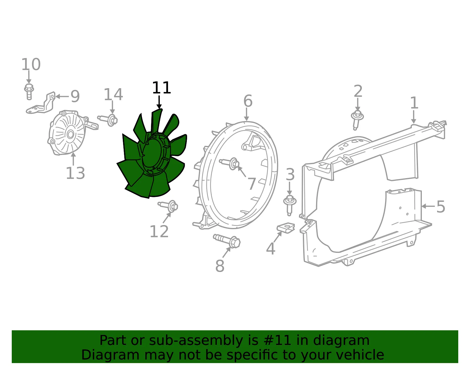 Engine Cooling Fan Blade - GM (22970073) - view 4