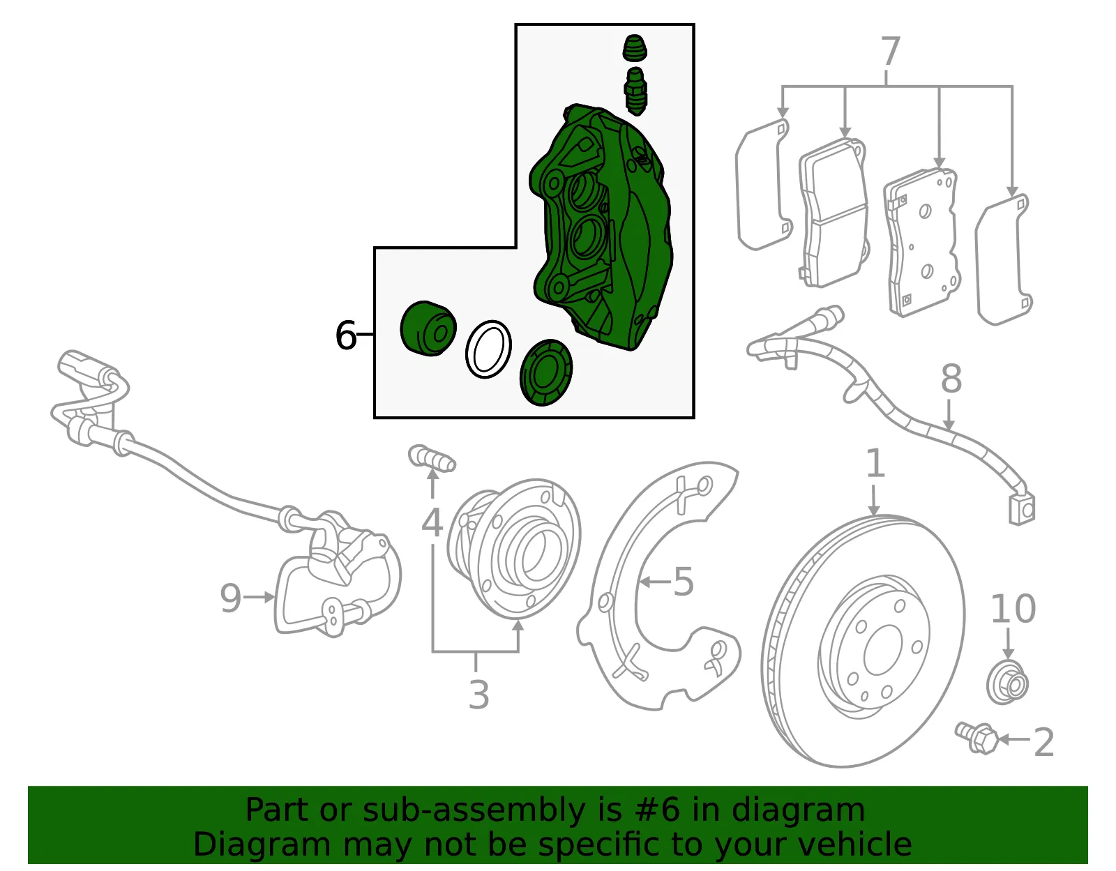 F (S)Caliper - Driver's Side (LH) - GM (84687042) - view 3