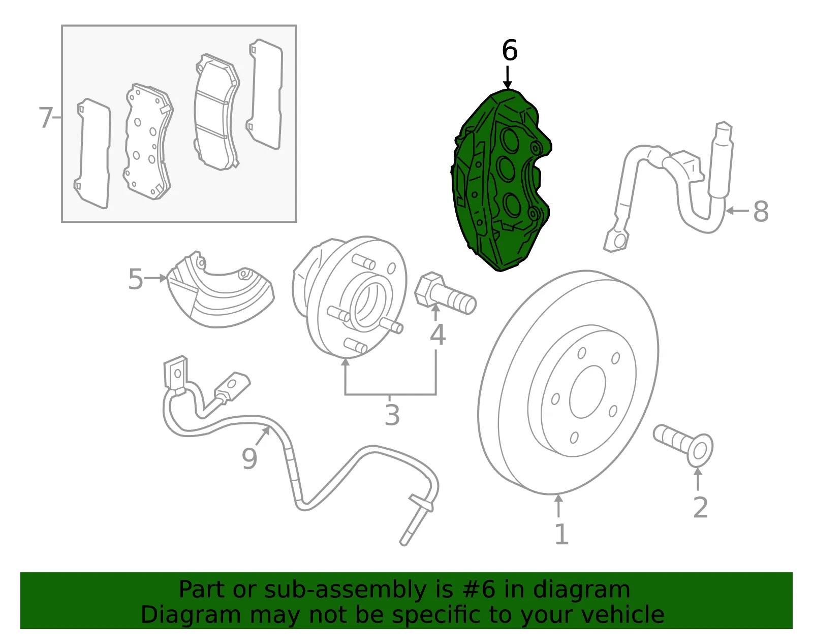 Caliper - Driver's Side (LH) - GM (23121832) - view 6