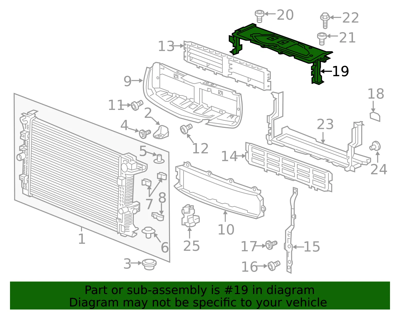 Upper Radiator Air Baffle - GM (23331066) - view 3