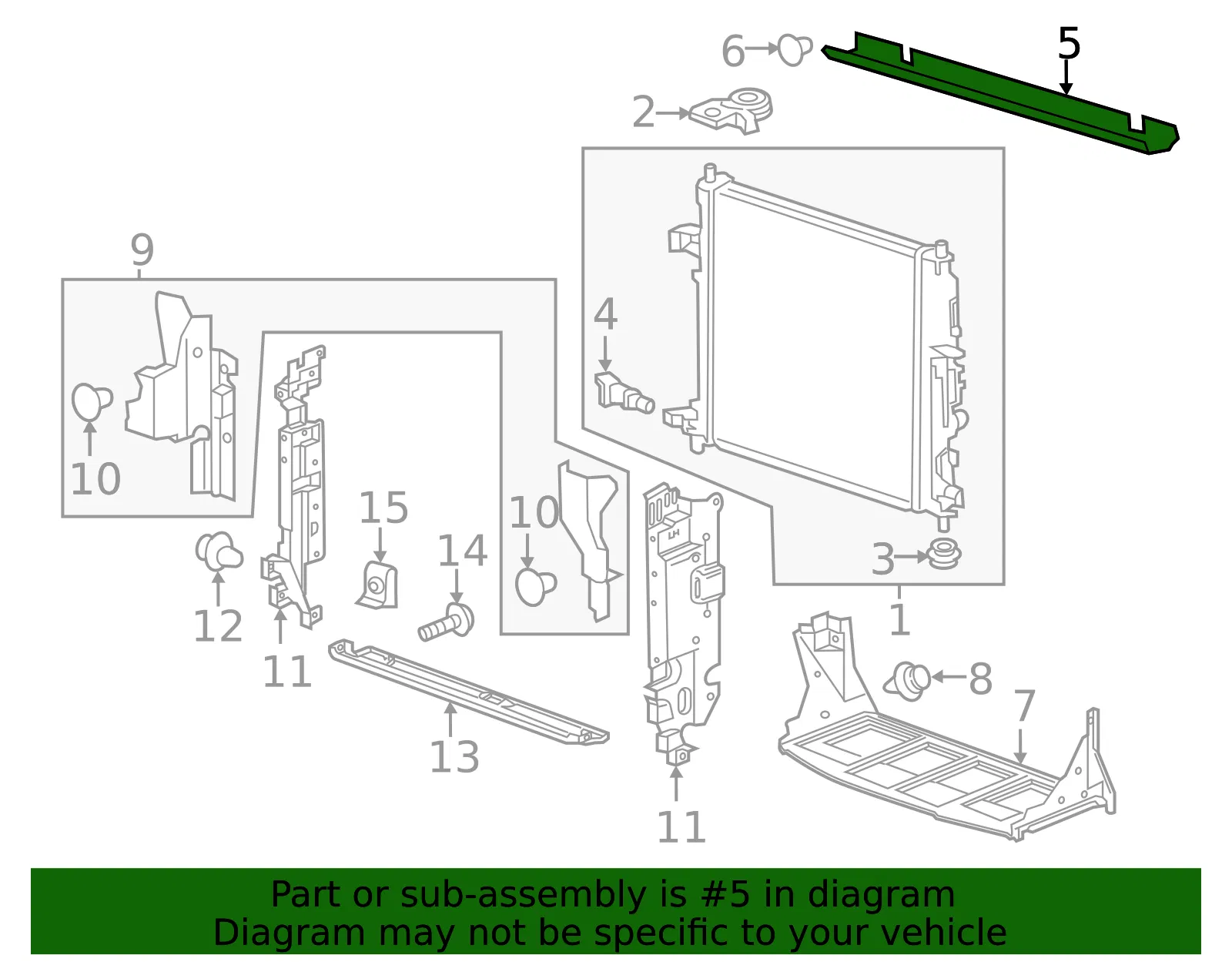 Upper Radiator Air Baffle - GM (23336027) - view 4