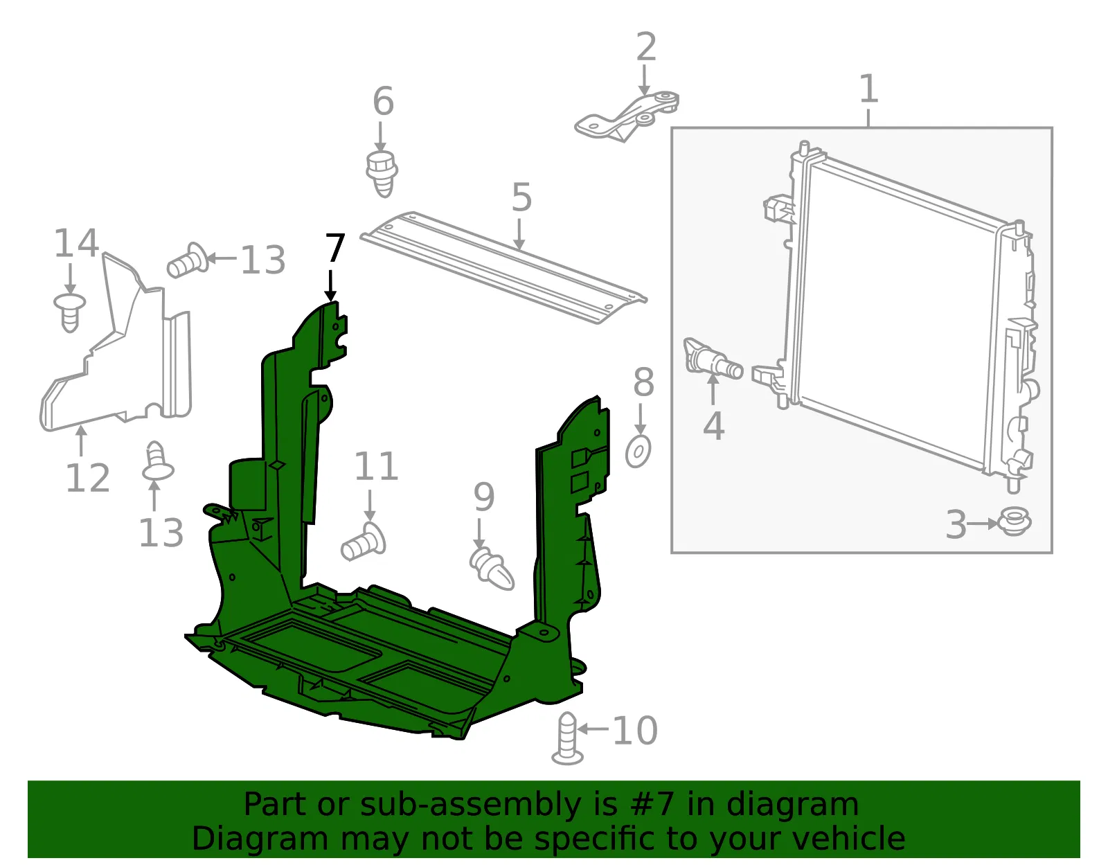 Lower Radiator Air Baffle - GM (23336479) - view 4