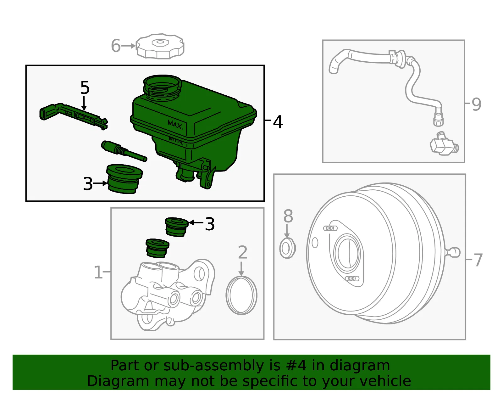 Brake Master Cylinder Reservoir - GM (23352393) - view 5