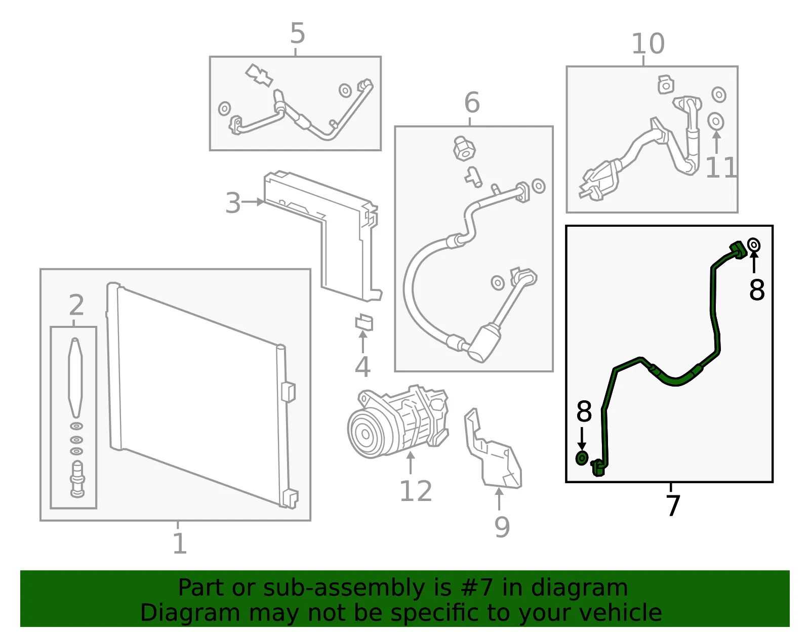Air Conditioning Condensor and Evaporator Hose - GM (23358958) - view 4