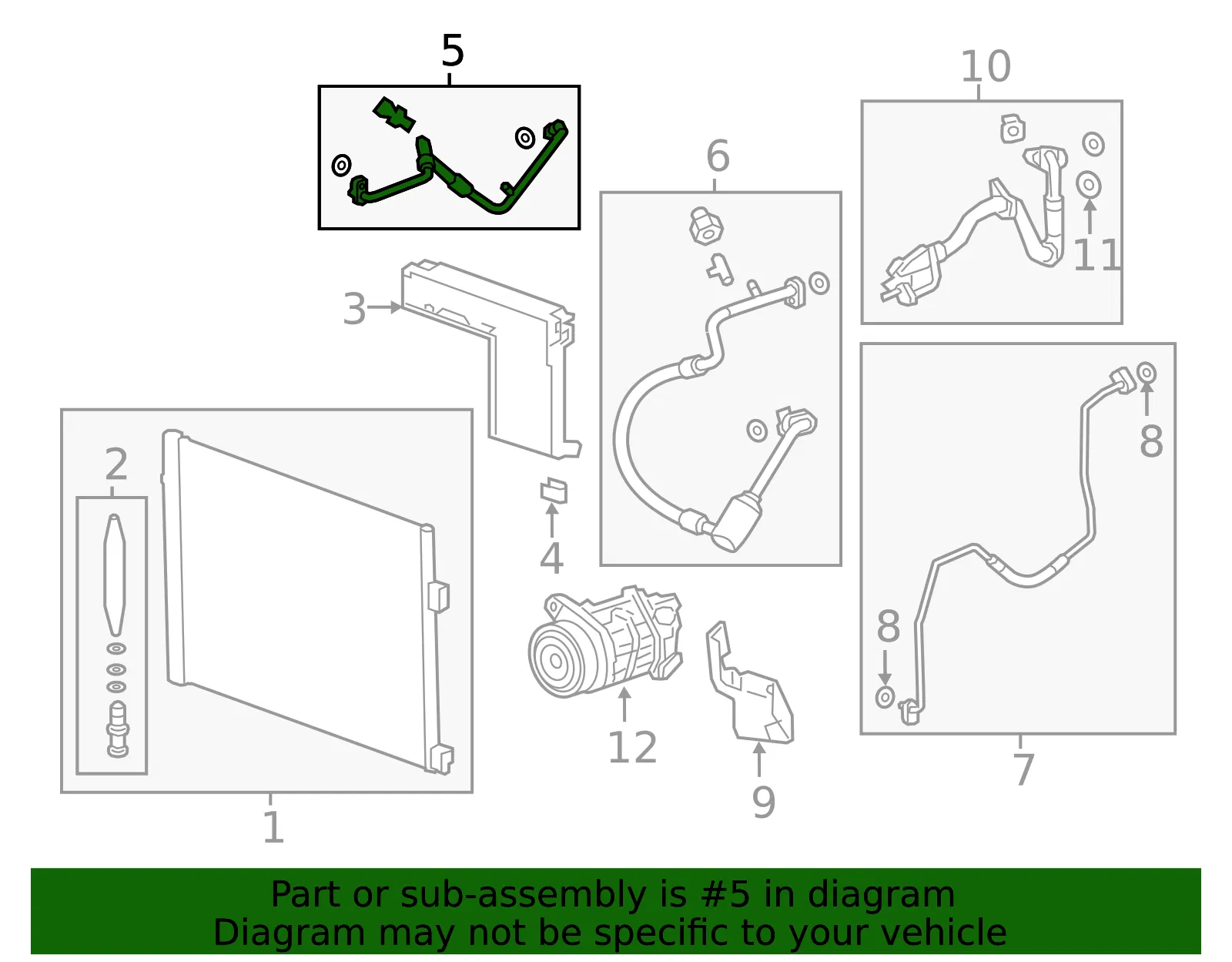 Air Conditioning Compressor and Condenser Hose Assembly - GM (23359303) - view 5