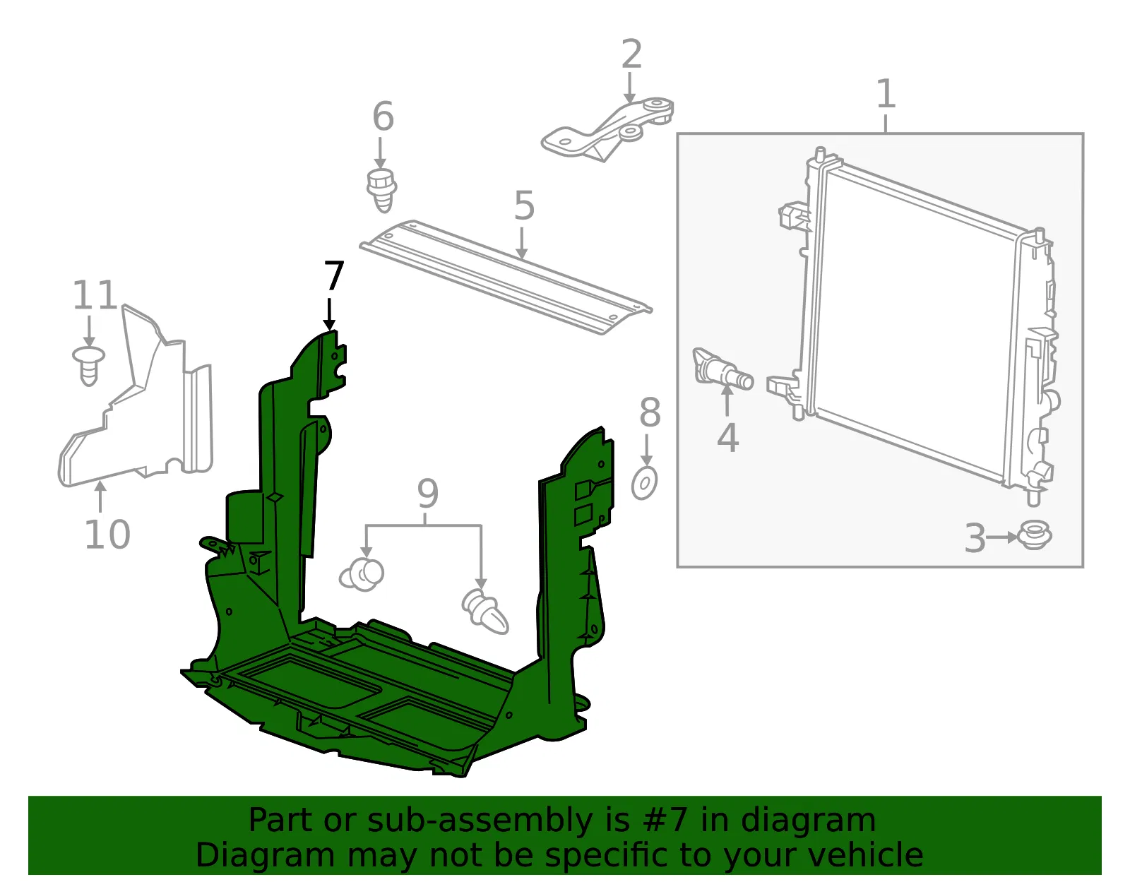 Lower Radiator Air Baffle - GM (84388317) - view 3