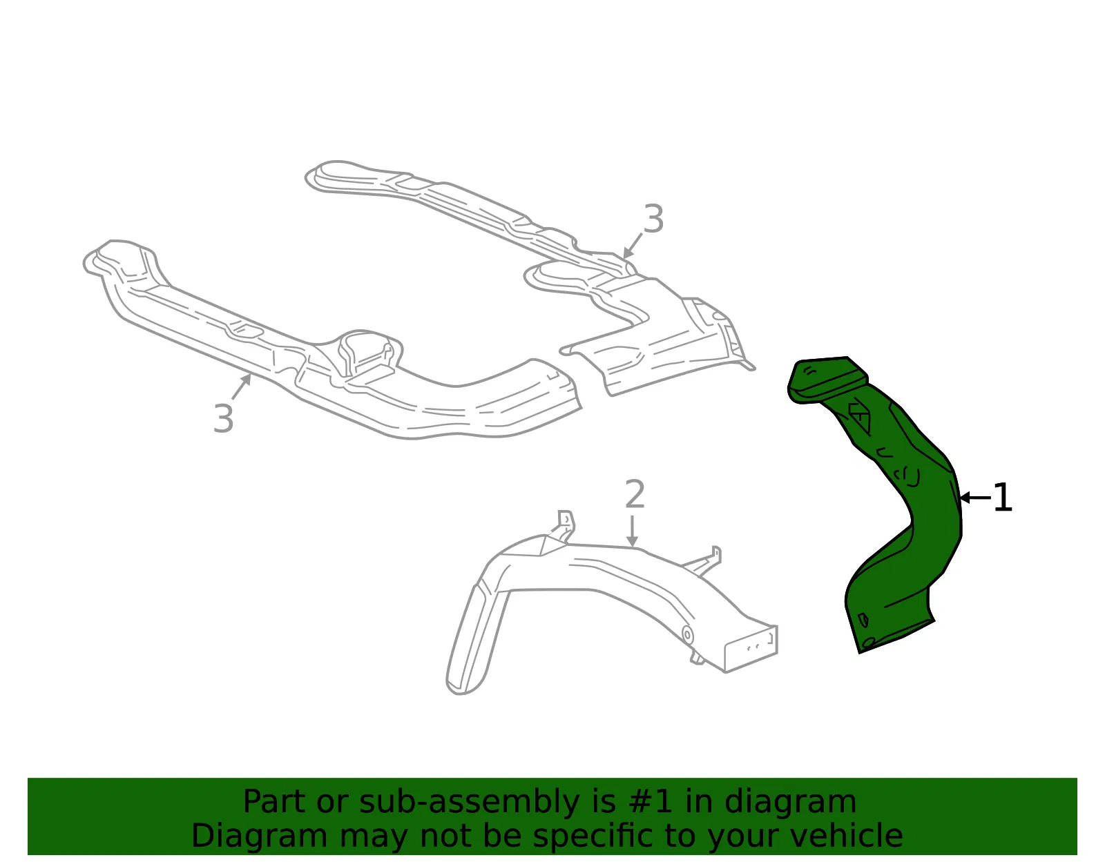 Auxiliary Air Conditioning Air Lower Duct - GM (23447368) - view 3