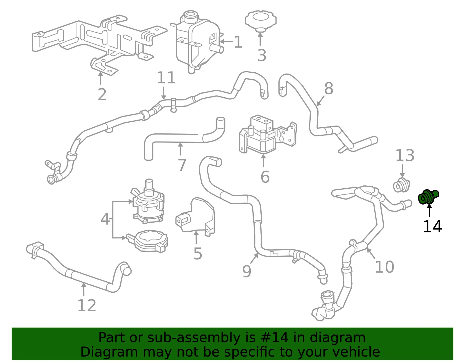 Heater Outlet Hose Bolt - GM (23462398) - view 3