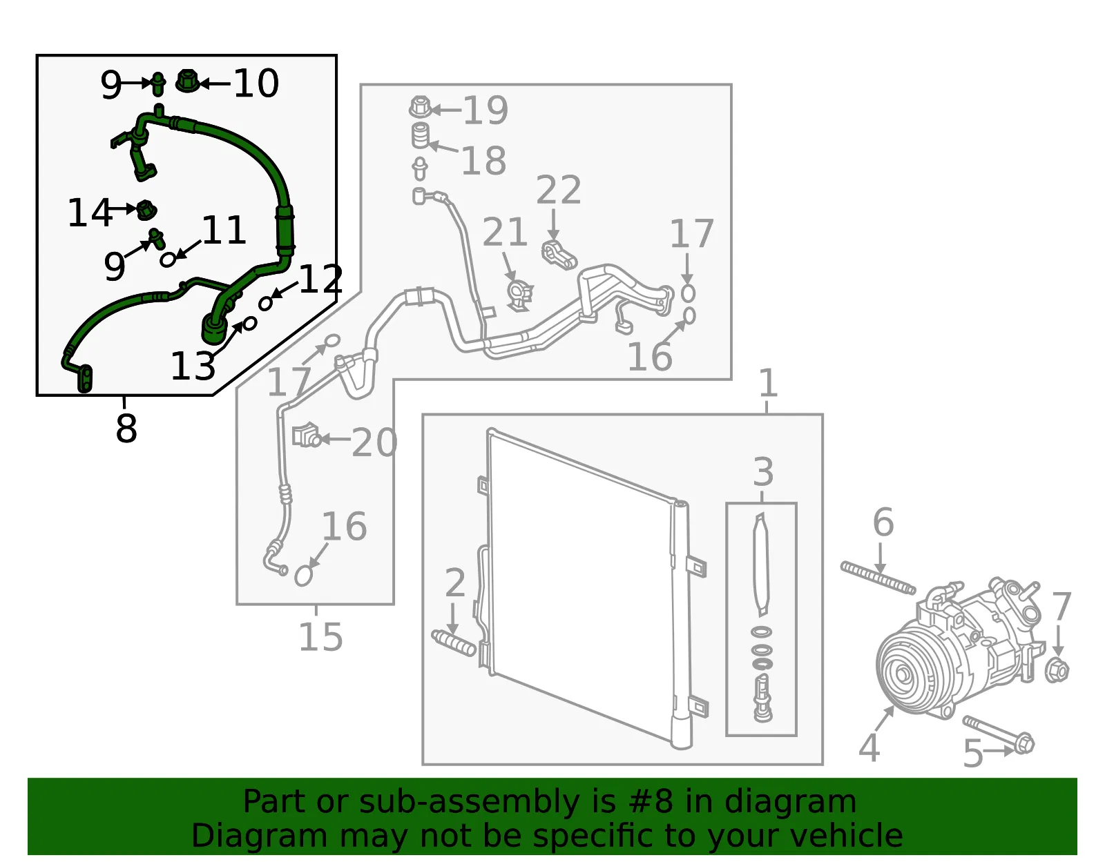 Air Conditioning Compressor and Condenser Hose - GM (84911259) - view 5