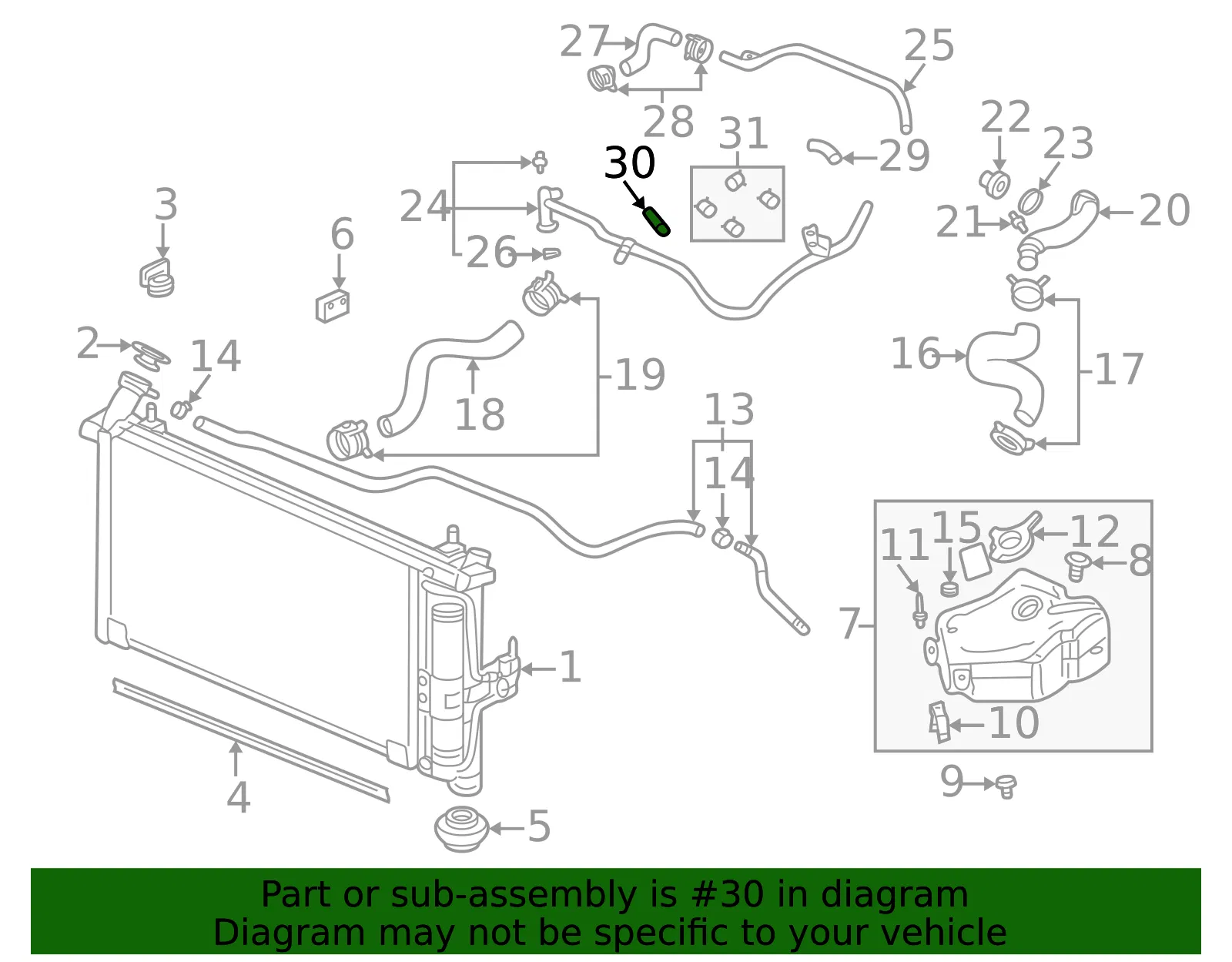 Fuel Injection Throttle Body Heater Hose - GM (24504913) - view 6