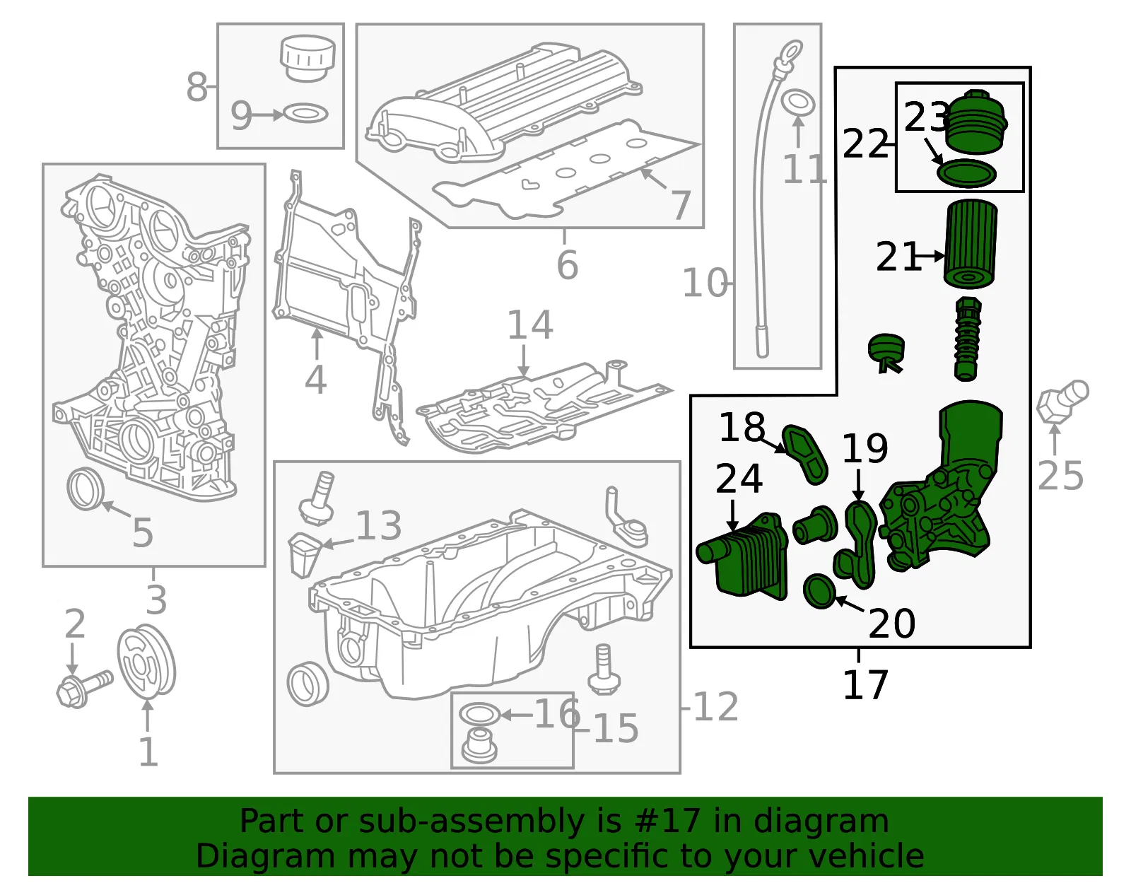 Engine Oil Cooler and Oil Filter Assembly - GM (25200134) - view 5