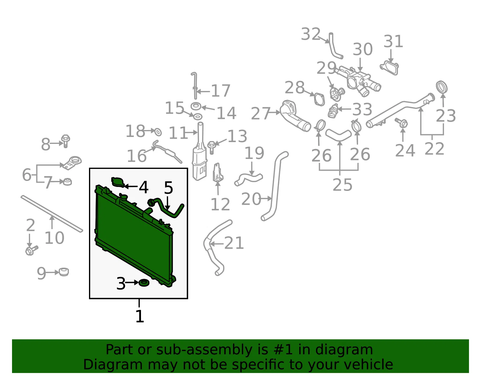 Radiator Assembly - Kia (25310-2F061) - view 2
