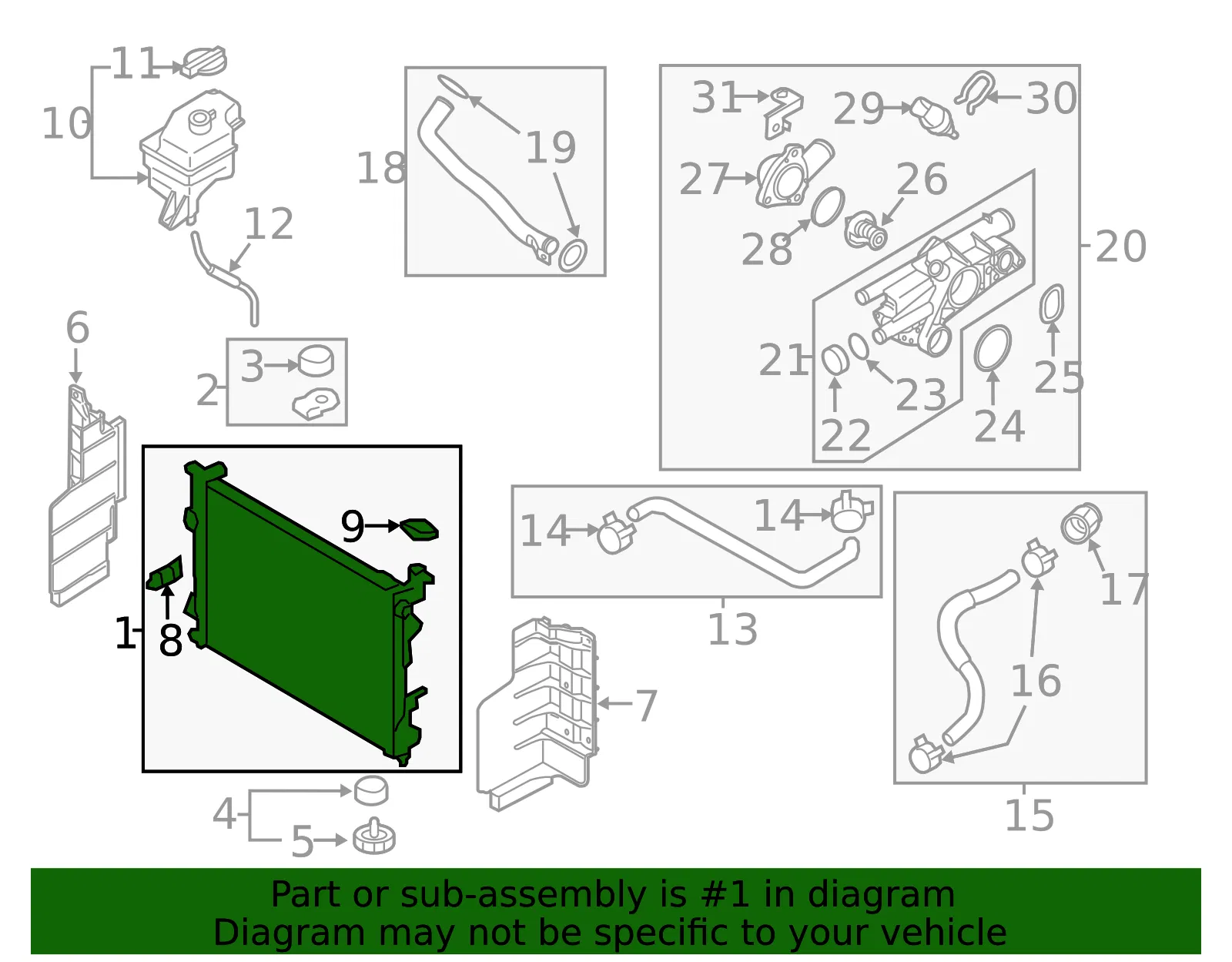 Radiator - Kia (25310-4R000) - view 2