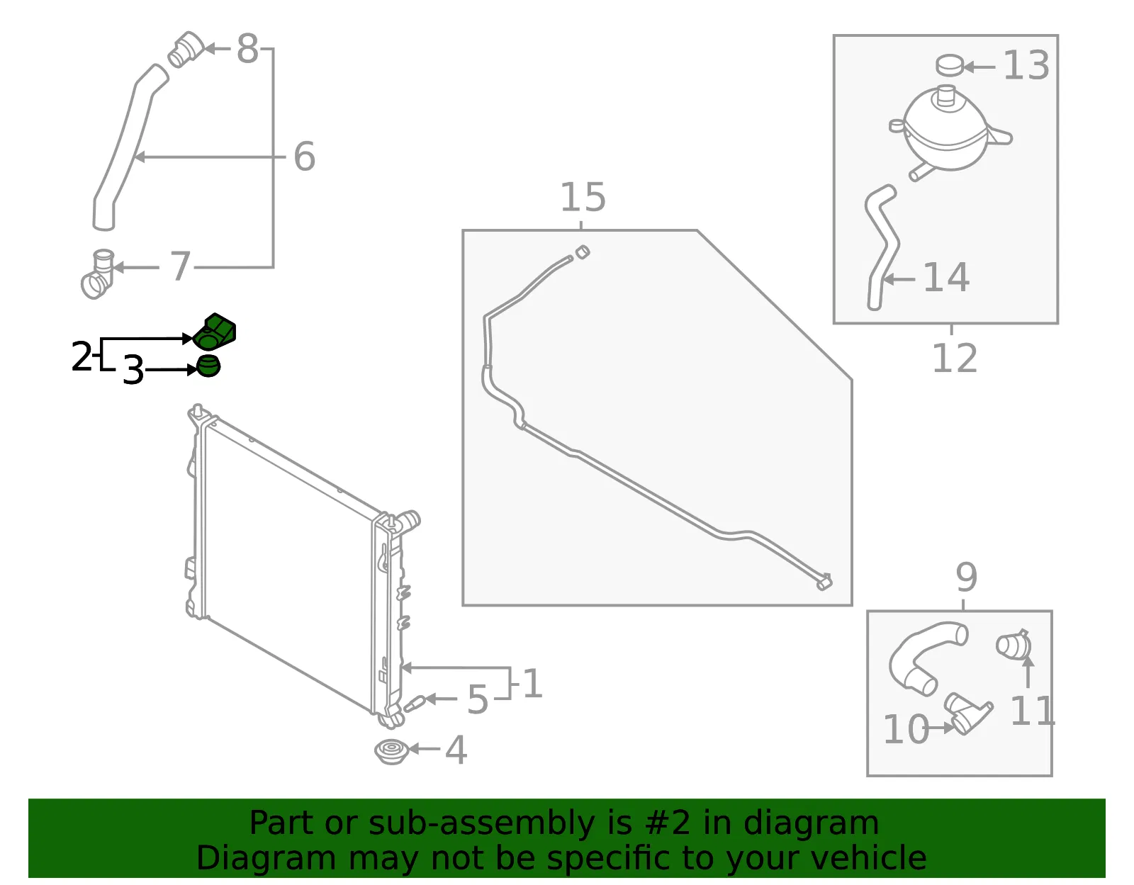 Radiator Assembly Upper Bracket - Kia (25333-P2000) - view 2
