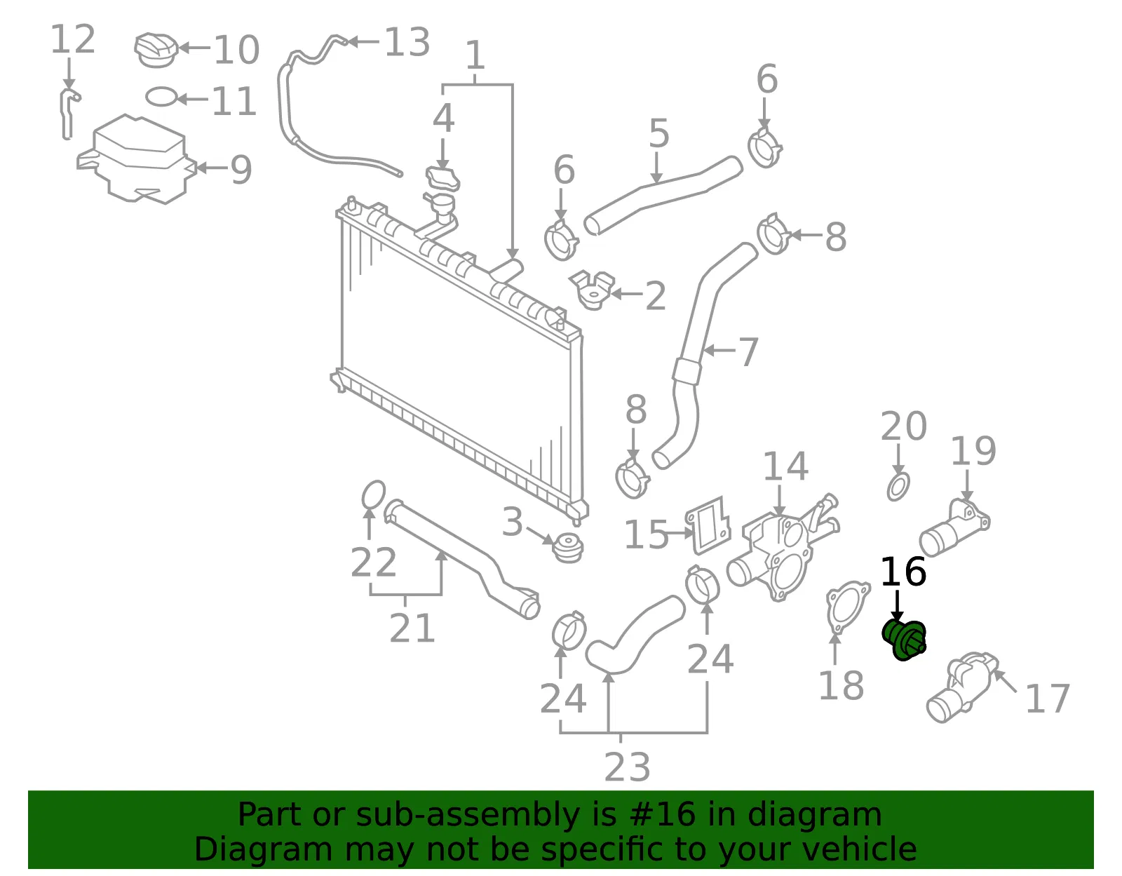 Thermostat - Kia (25500-23010) - view 3