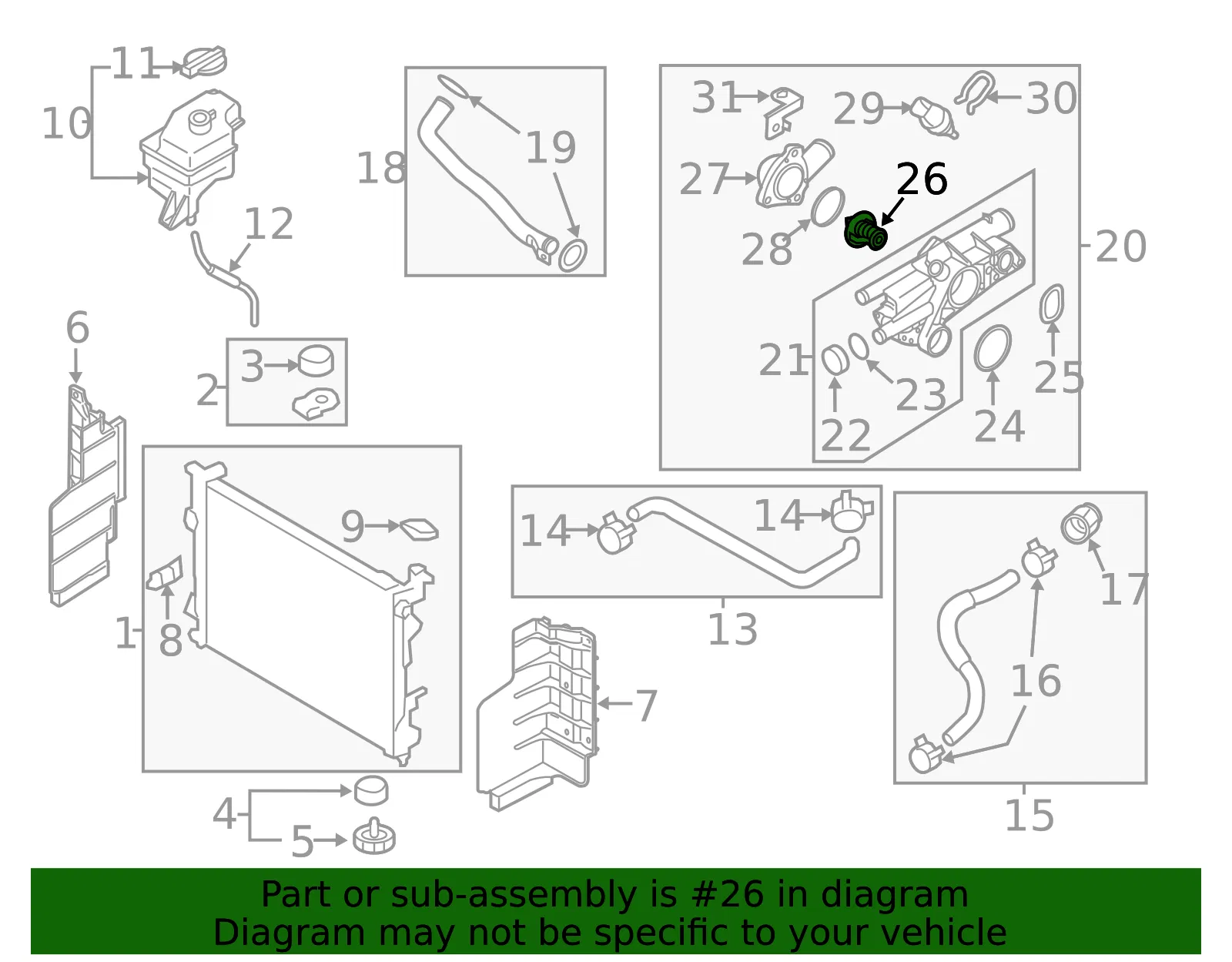 Thermostat - Kia (25500-2G670) - view 2
