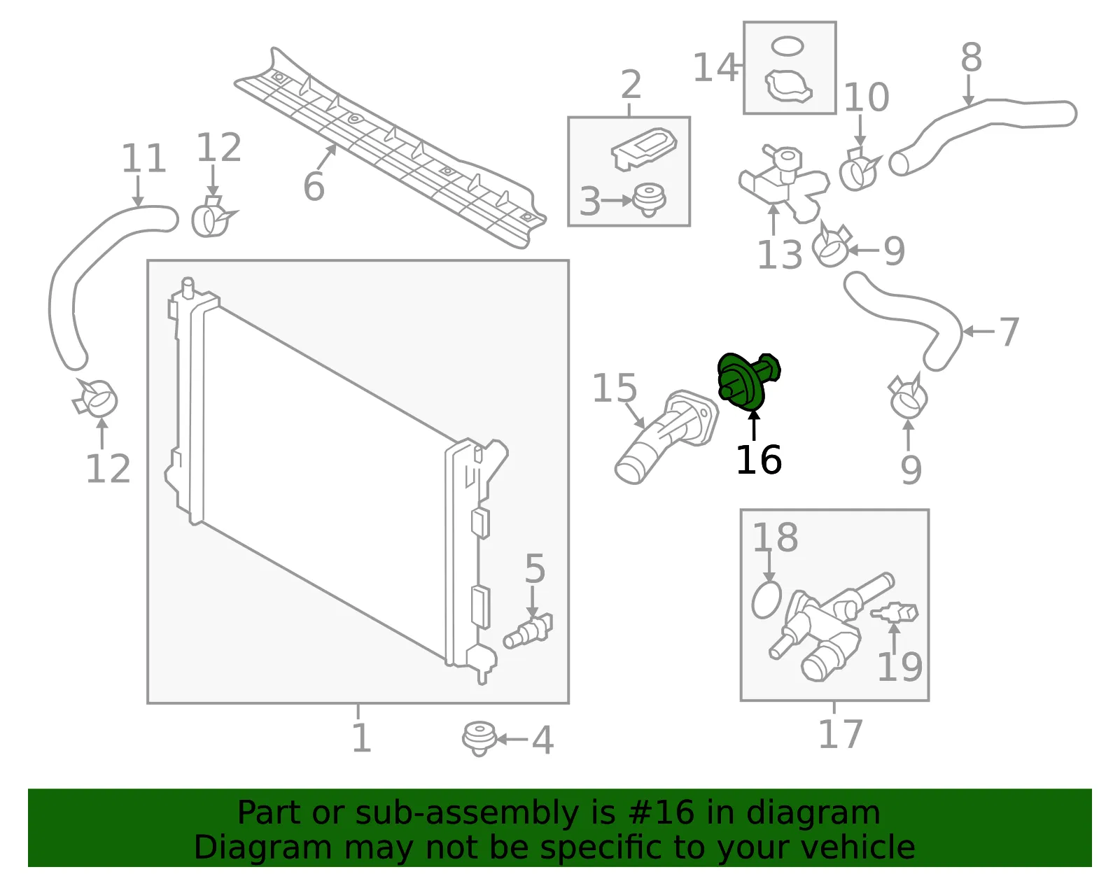 Engine Coolant Thermostat - Kia (25500-2B000) - view 2