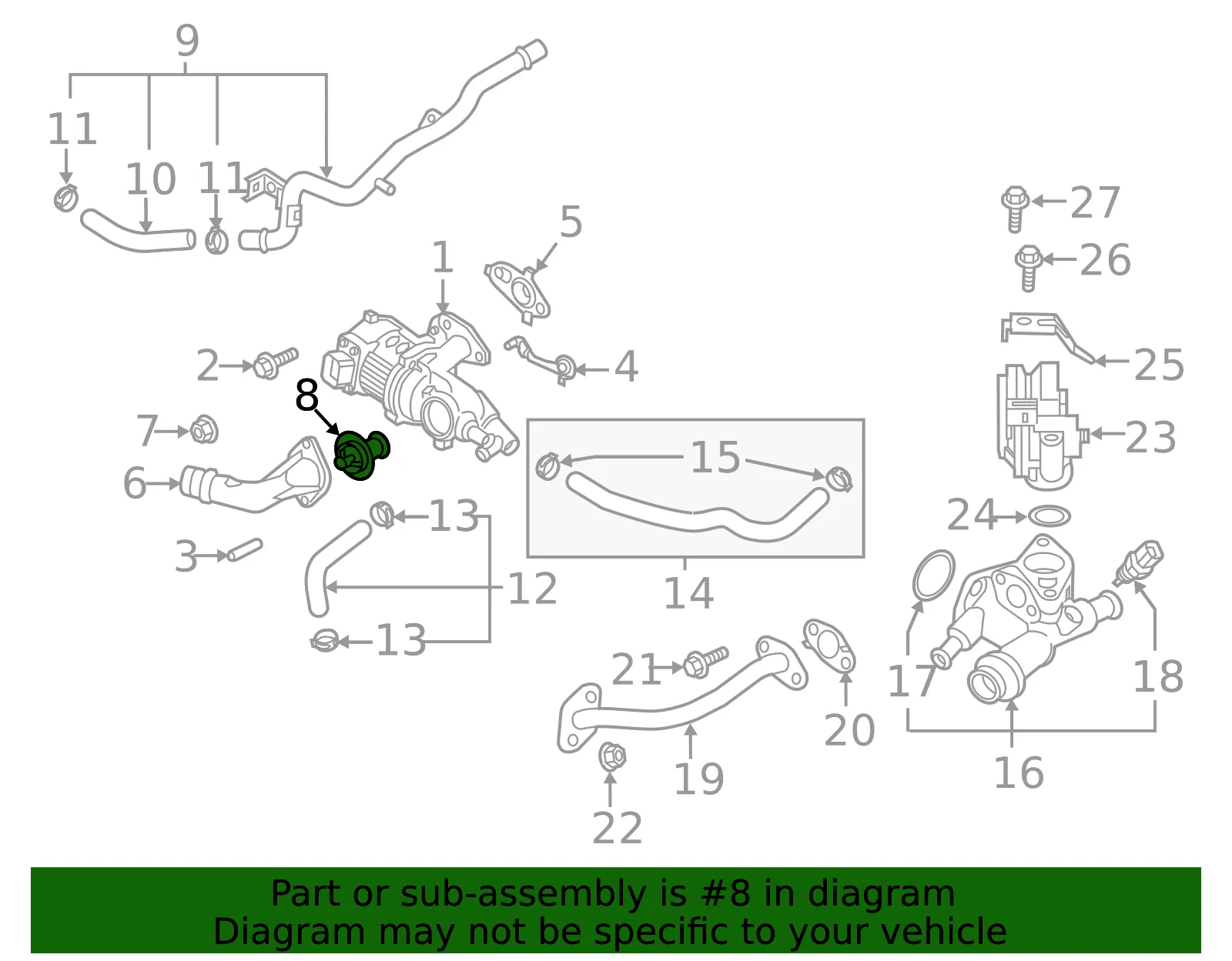 Thermostat Unit - Kia (25500-2E272) - view 2
