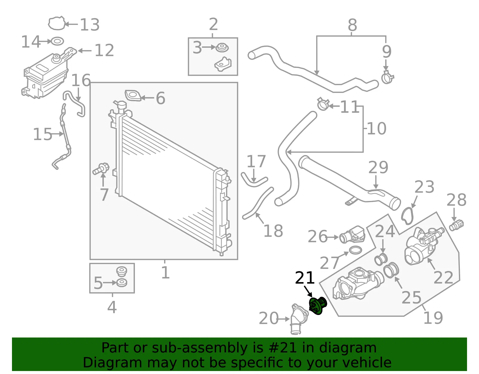 Thermostat - Kia (25500-3C130) - view 2