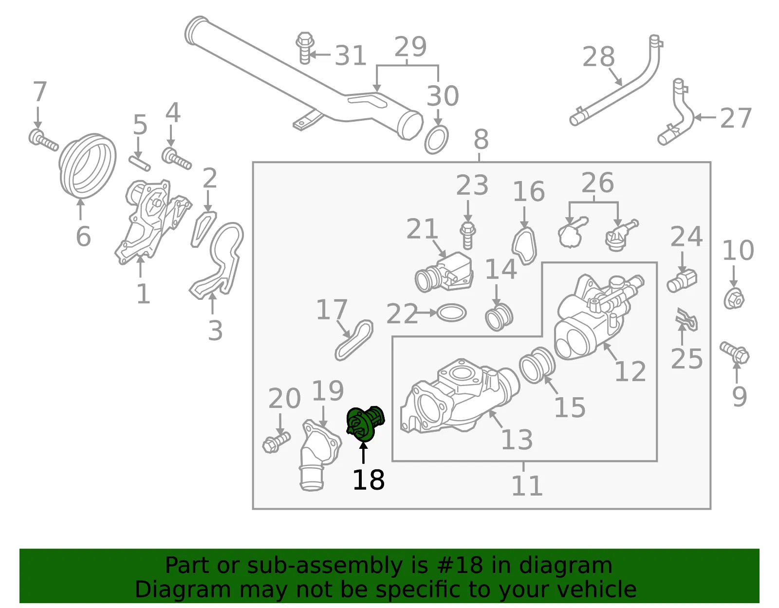 Thermostat - Kia (25500-3C150) - view 2