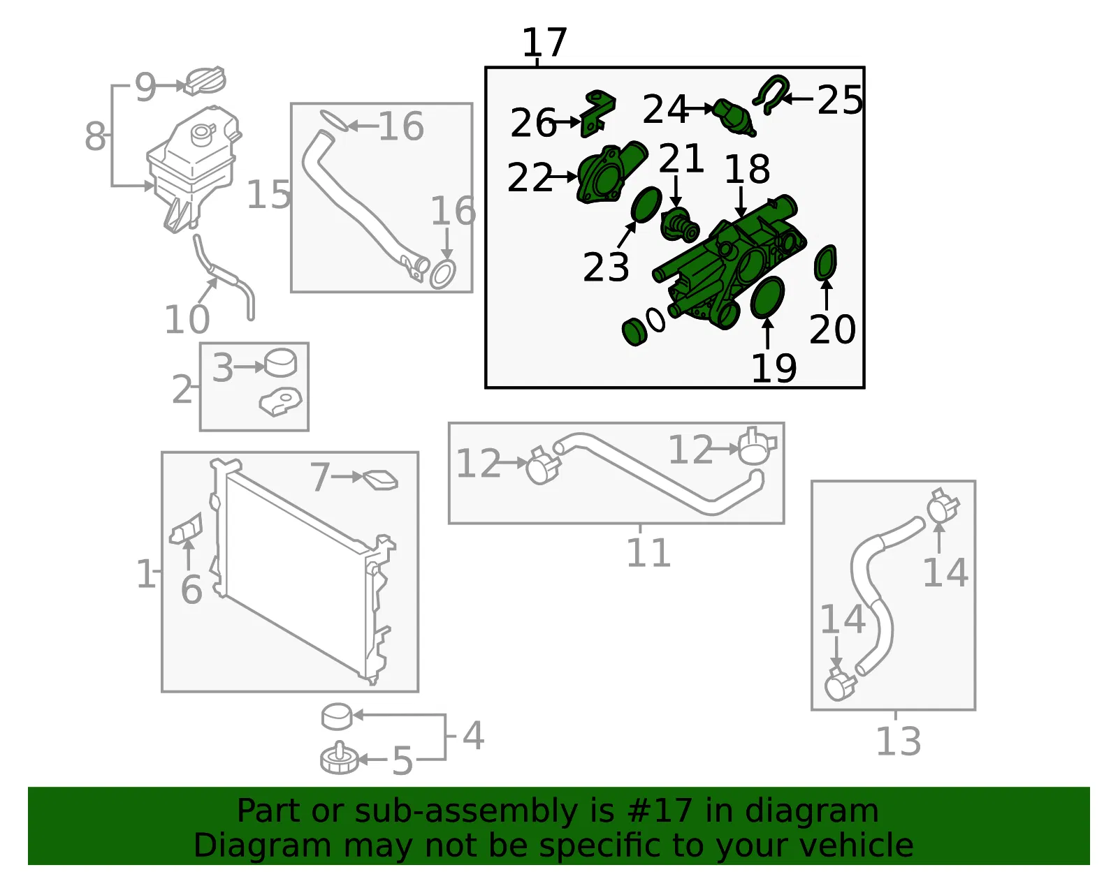 Thermostat Unit - Kia (25600-2G560) - view 2