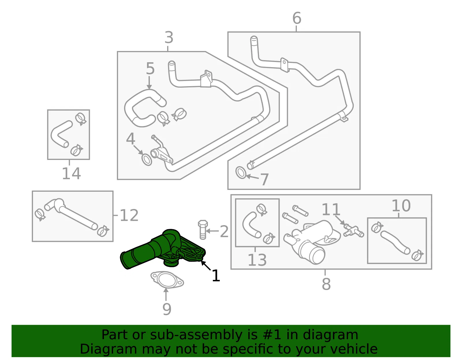 Thermostat Unit - Kia (25600-3F300) - view 2