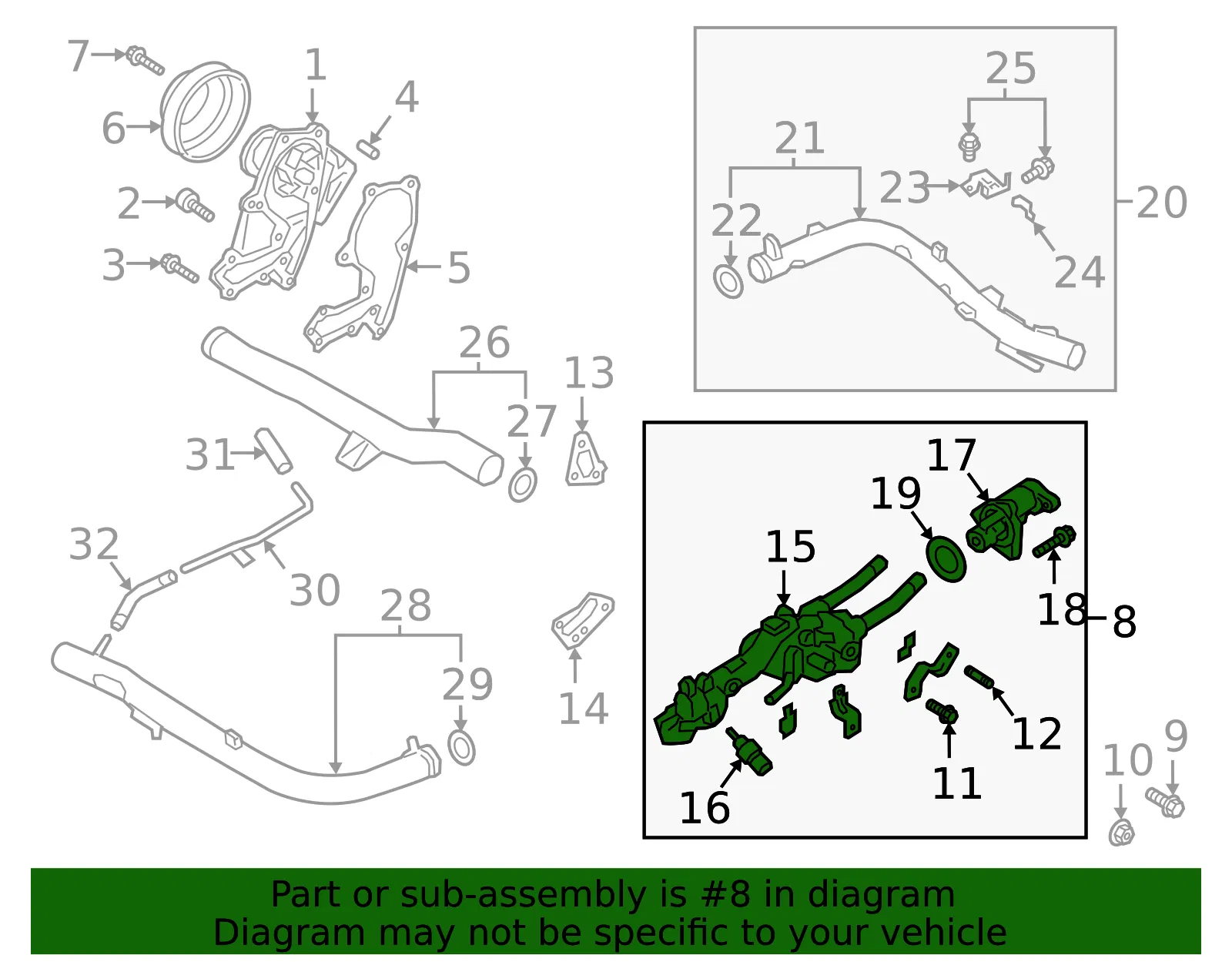 Thermostat Unit - Kia (25600-3L253) - view 2