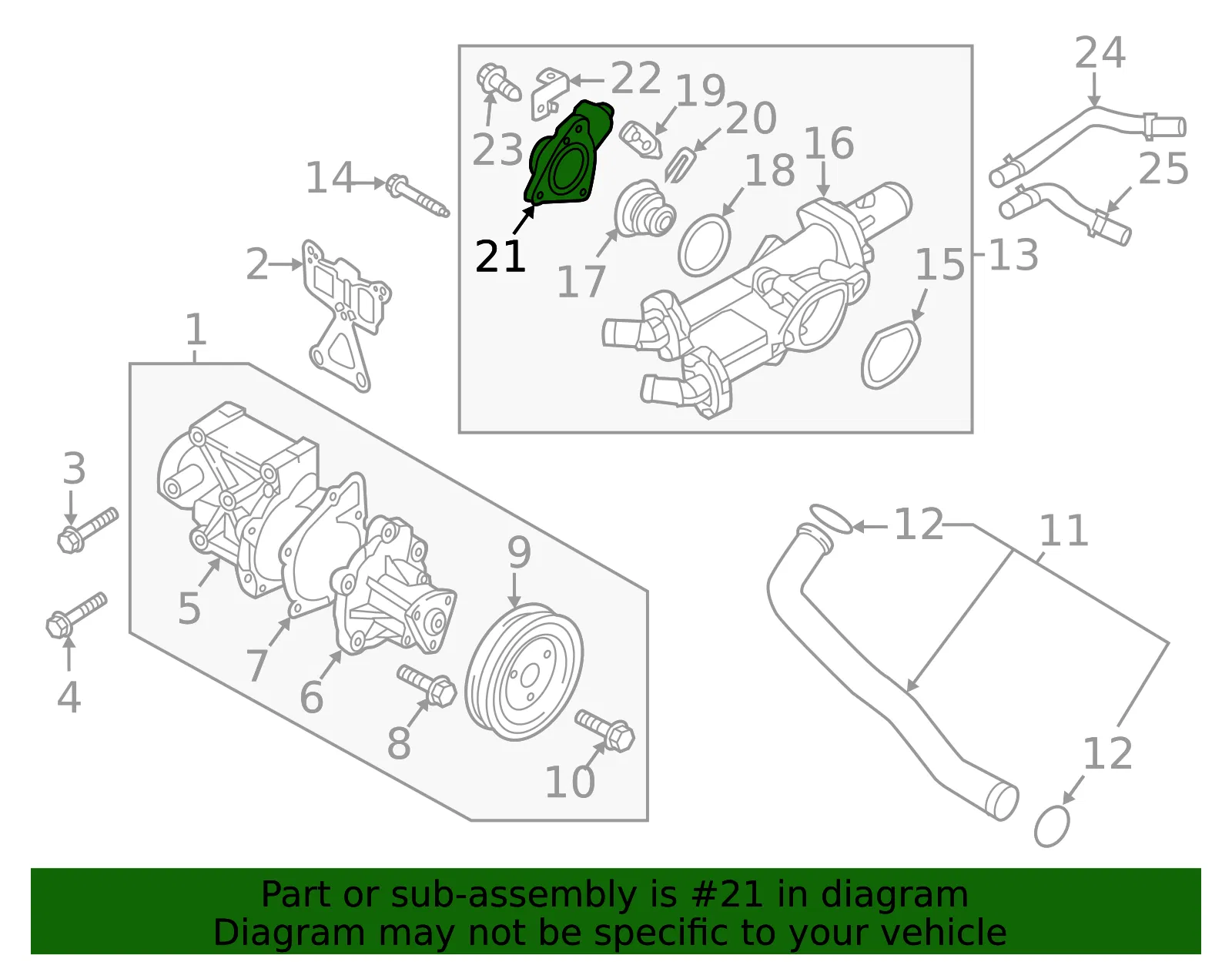 Thermostat Outlet - Kia (25630-2GGA0) - view 2