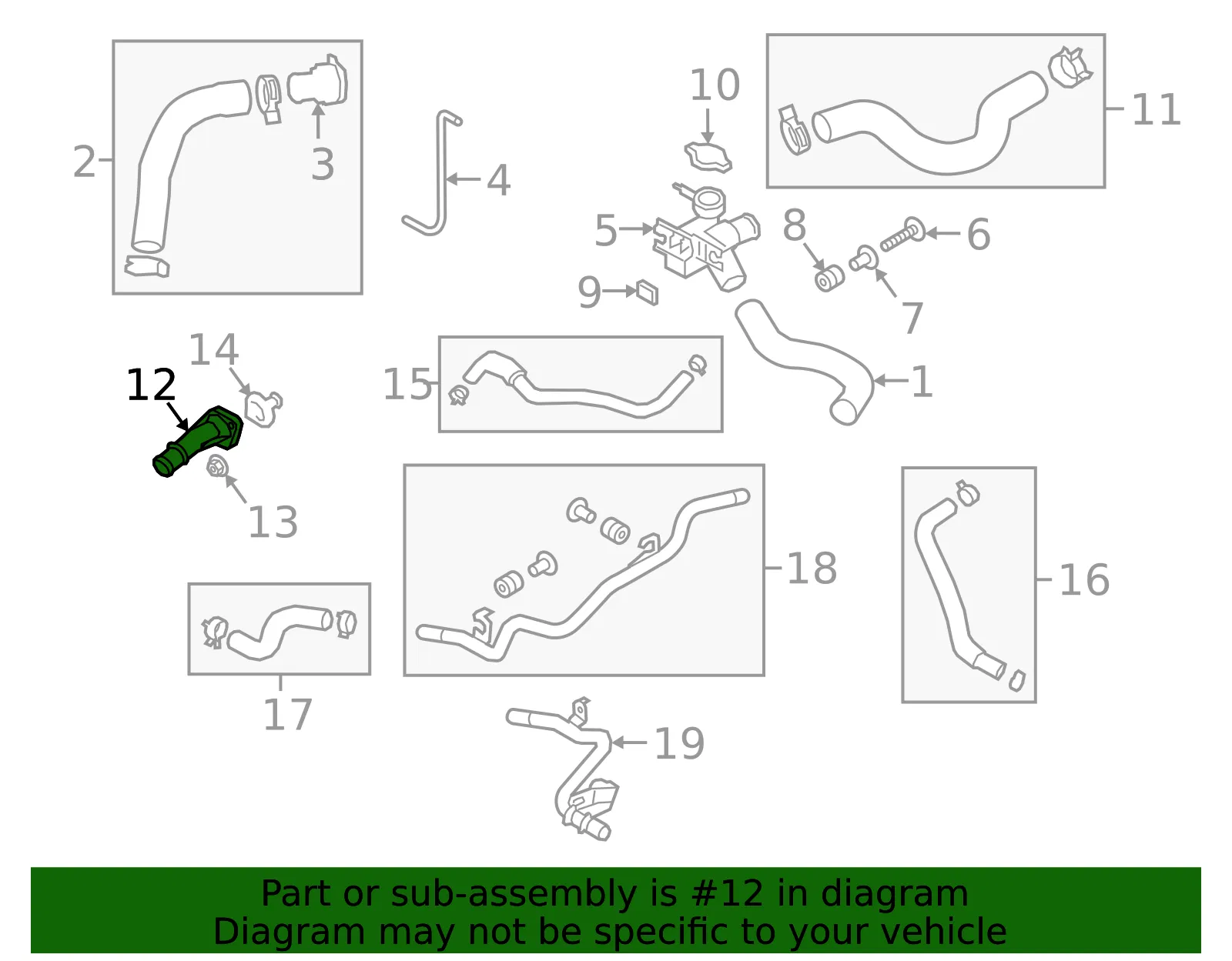Engine Coolant Thermostat Housing - Kia (25631-2E010) - view 2