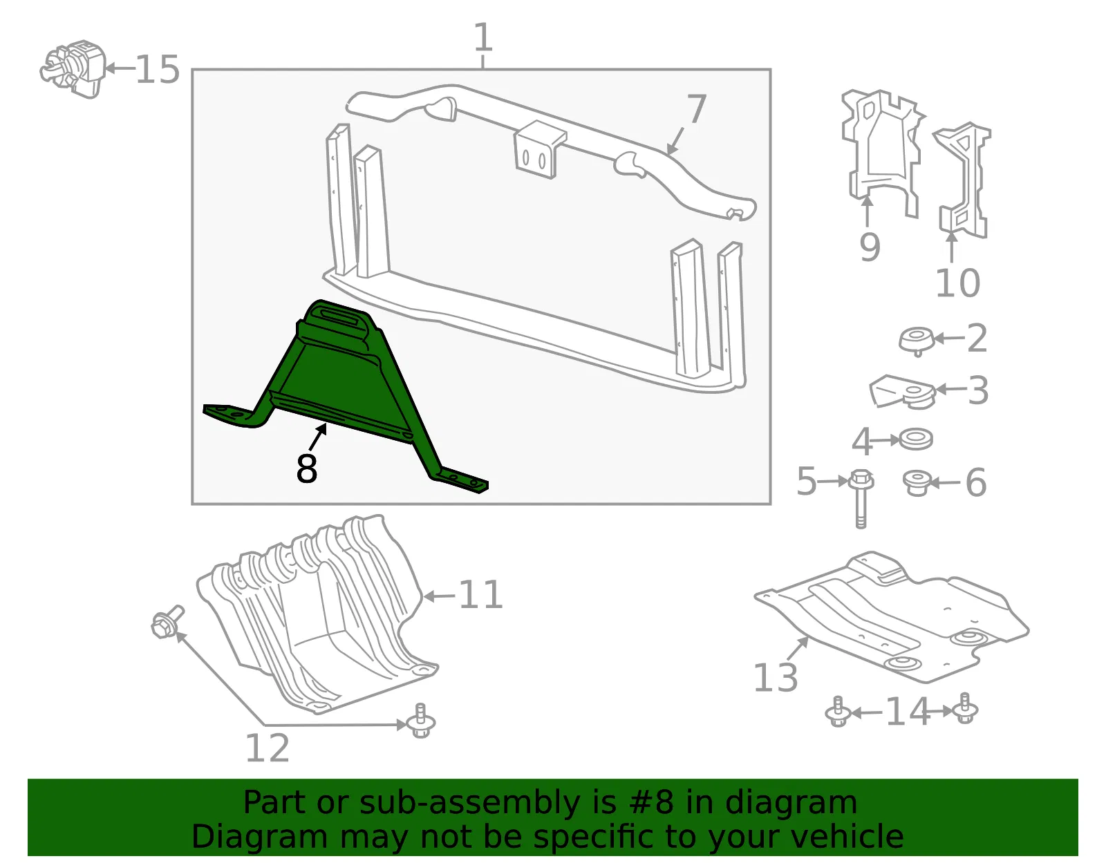 Front End Sheet Metal Radiator Opening Brace - GM (25869661) - view 4