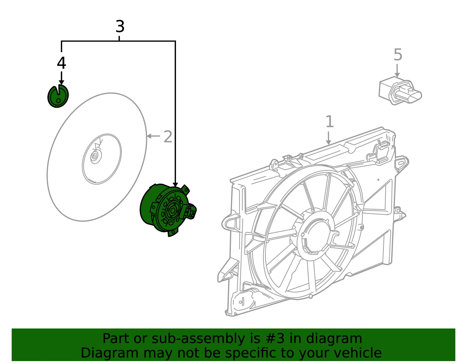Engine Cooling Fan Motor - GM (25952813) - view 4