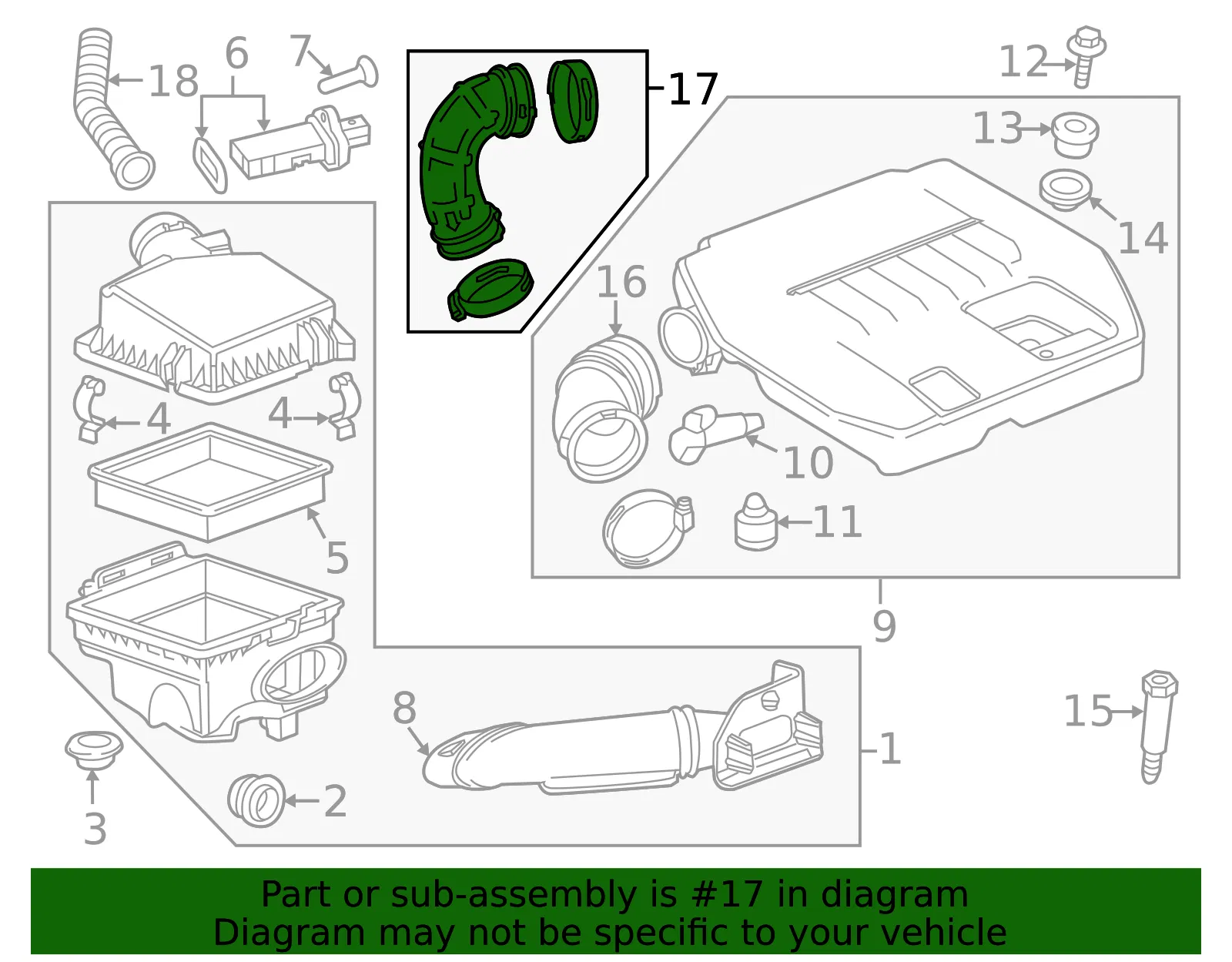 Air Cleaner Outlet Duct - GM (25967724) - view 3