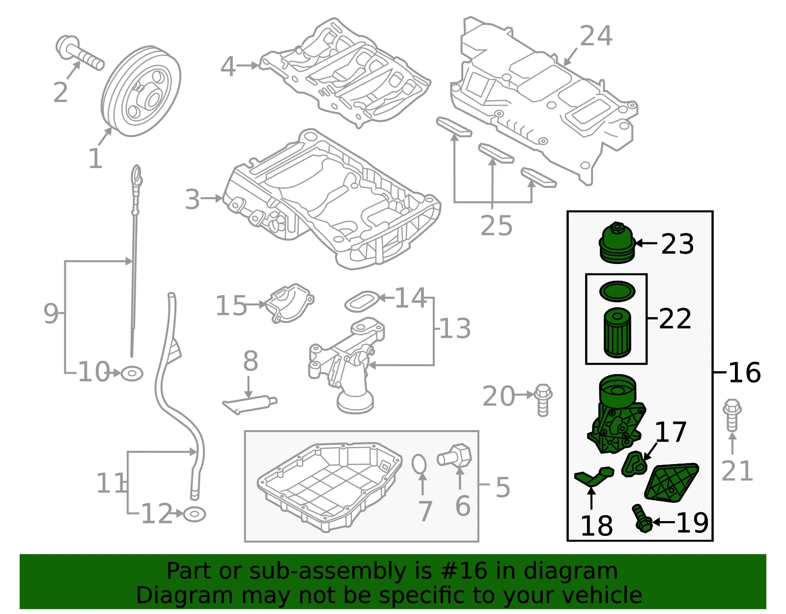 Complete Assembly Oil Fi - Kia (26300-3LAA1) - view 3