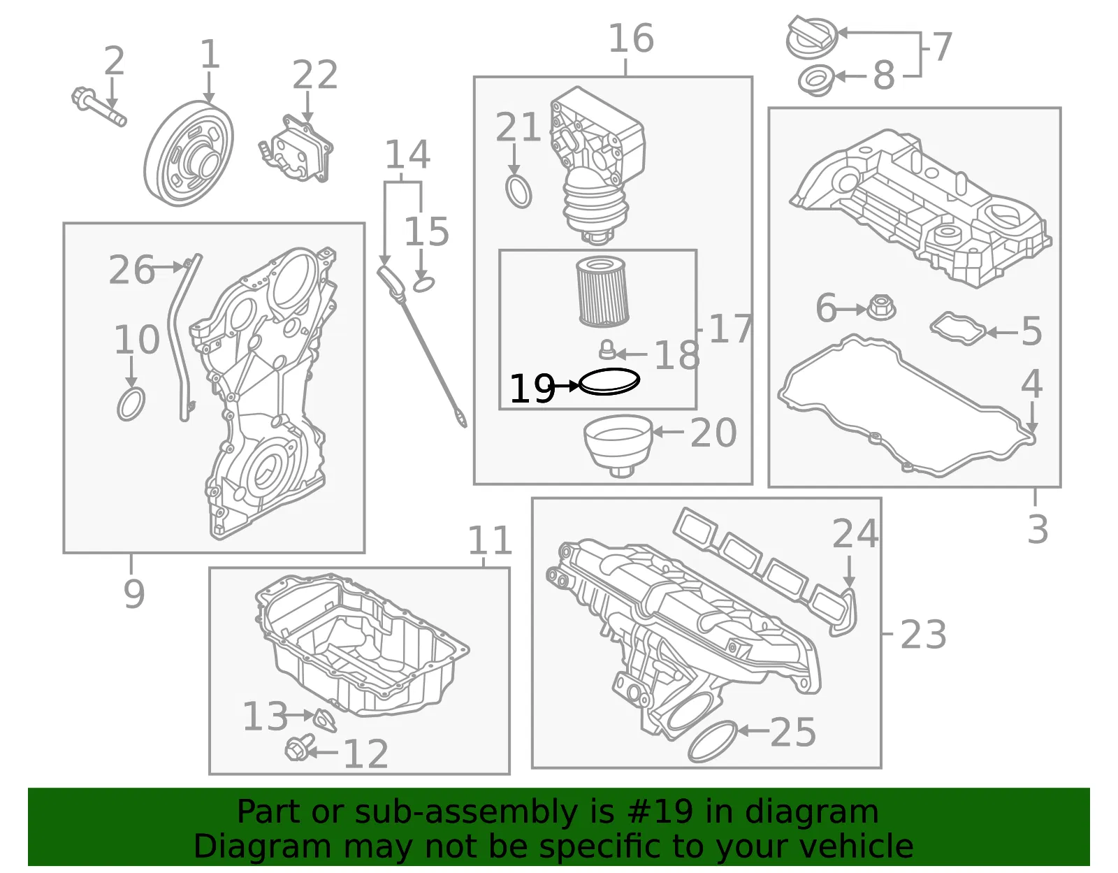 Engine Oil Filter Gasket - Kia (26331-2J000) - view 2