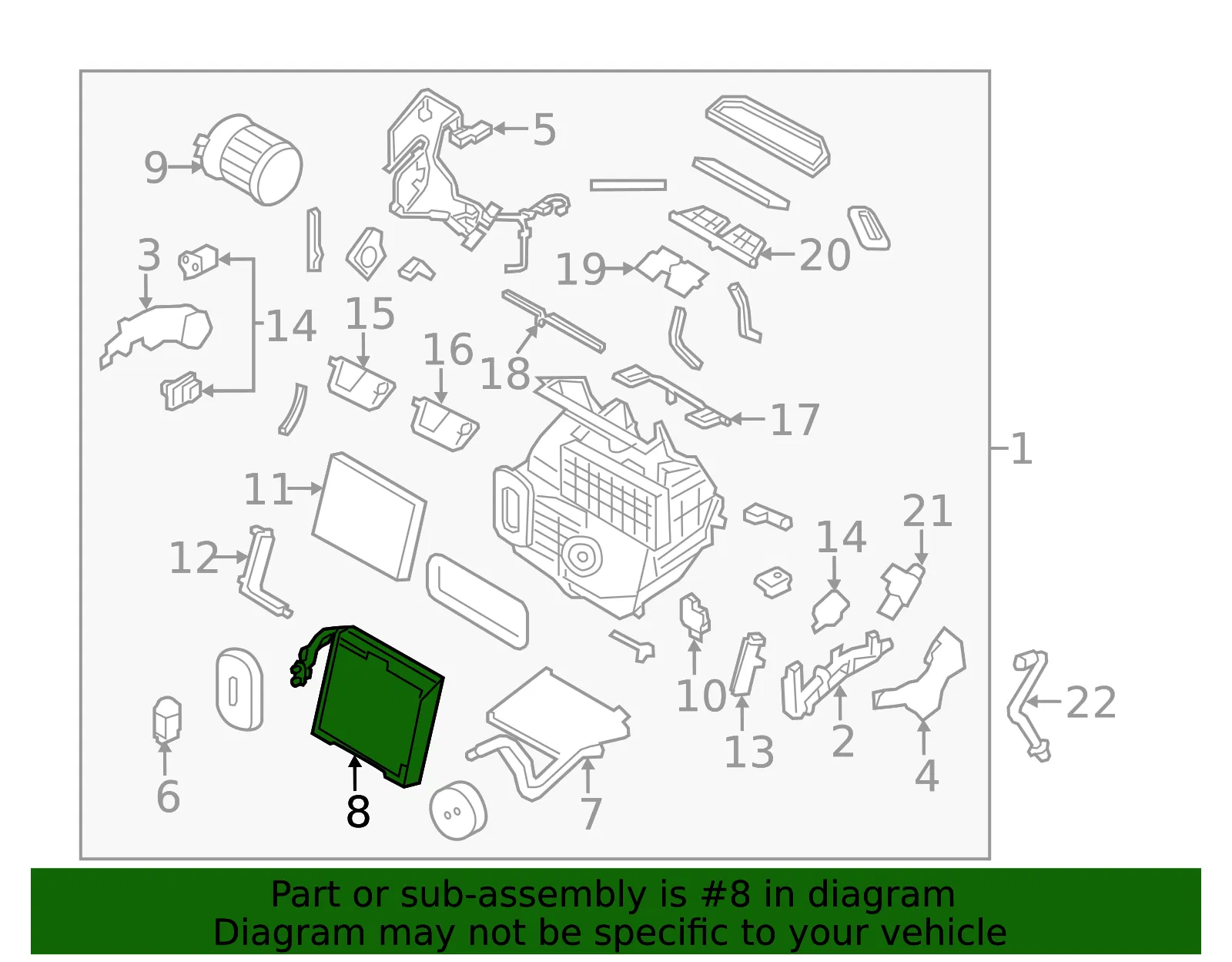 Evaporator Core - Nissan (27280-5HA0A) - view 2