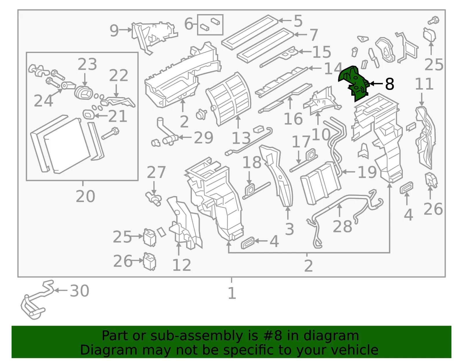 A/C Evaporator Core Case - Nissan (27284-1LA2A) - view 2