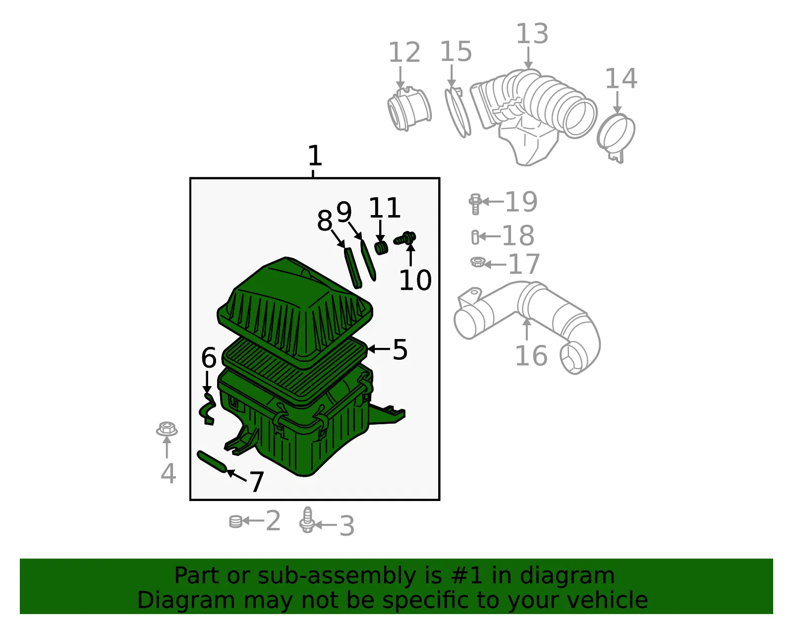 Air Cleaner Assembly - Kia (28110-3E000) - view 2