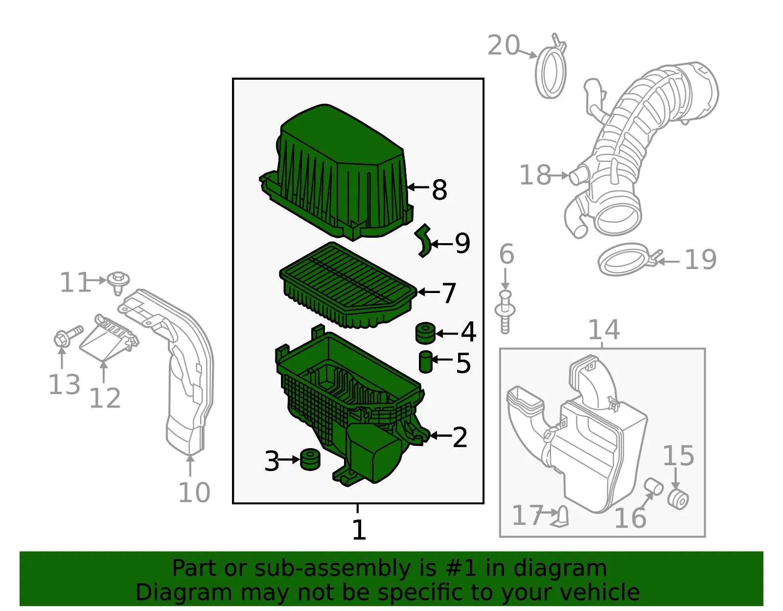 Air Filter And Housing Assembly - Kia (28110-B2900) - view 2