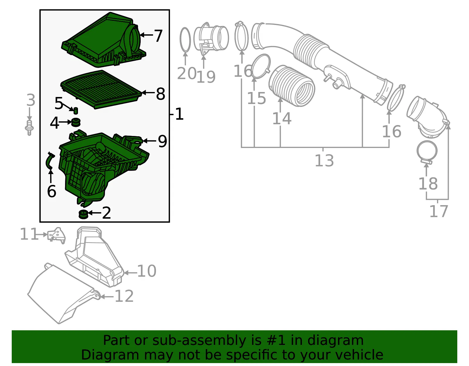 Air Cleaner Assembly - Kia (28110-P4410) - view 2