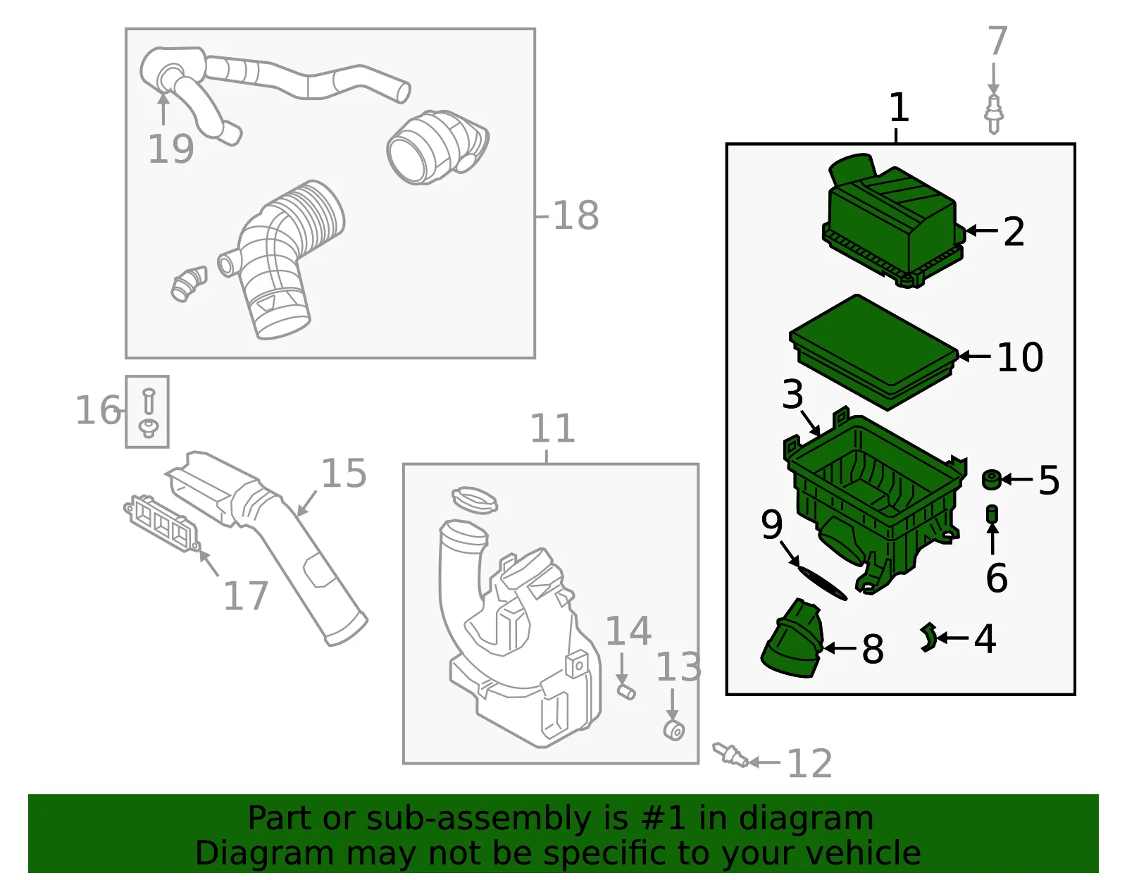 Air Cleaner Assembly - Kia (28110-Q5350) - view 2